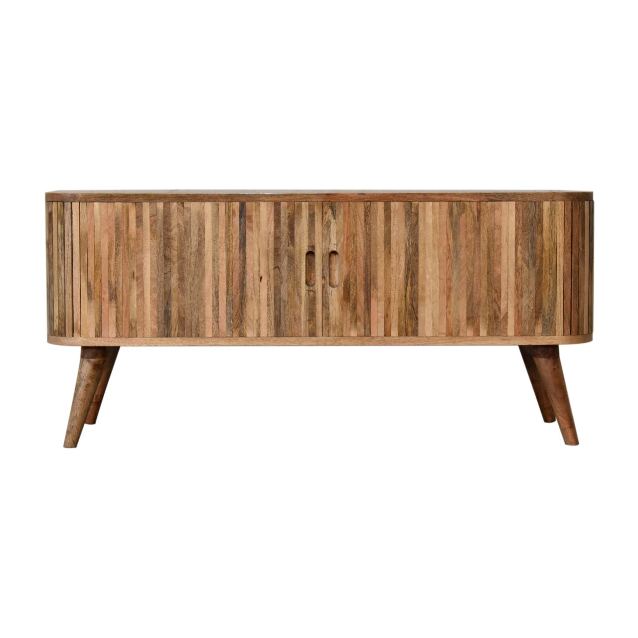 Solid Wood Slatted Media Unit - Wood Velvet