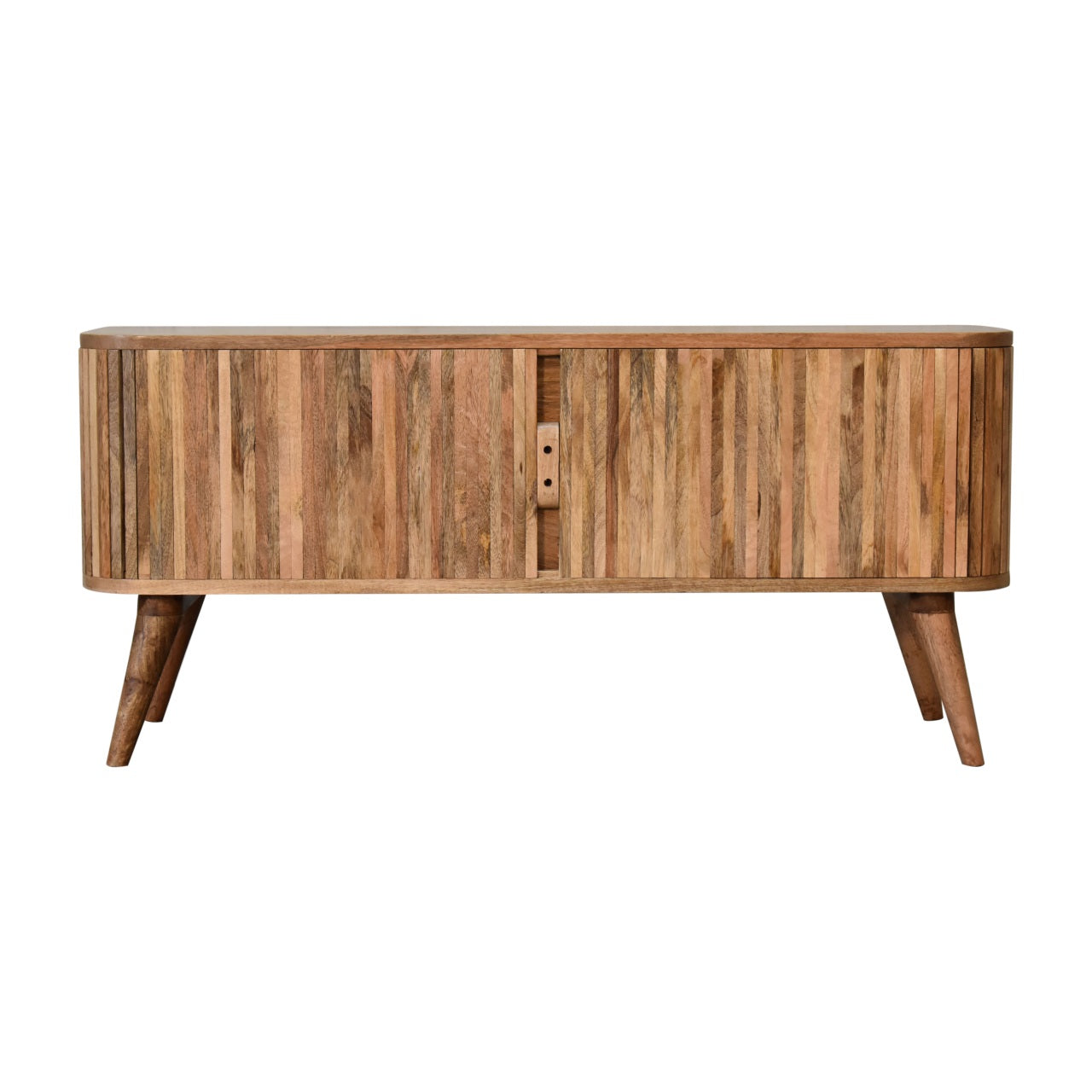 Solid Wood Slatted Media Unit - Wood Velvet