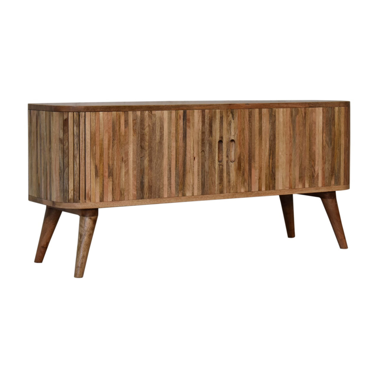 Solid Wood Slatted Media Unit - Wood Velvet