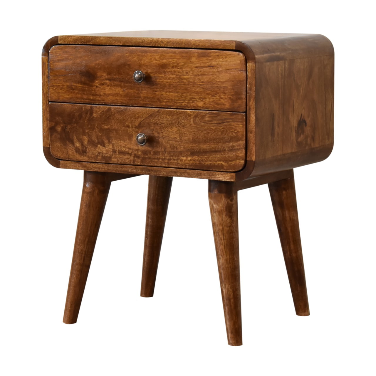 Curved Chestnut Bedside - Wood Velvet
