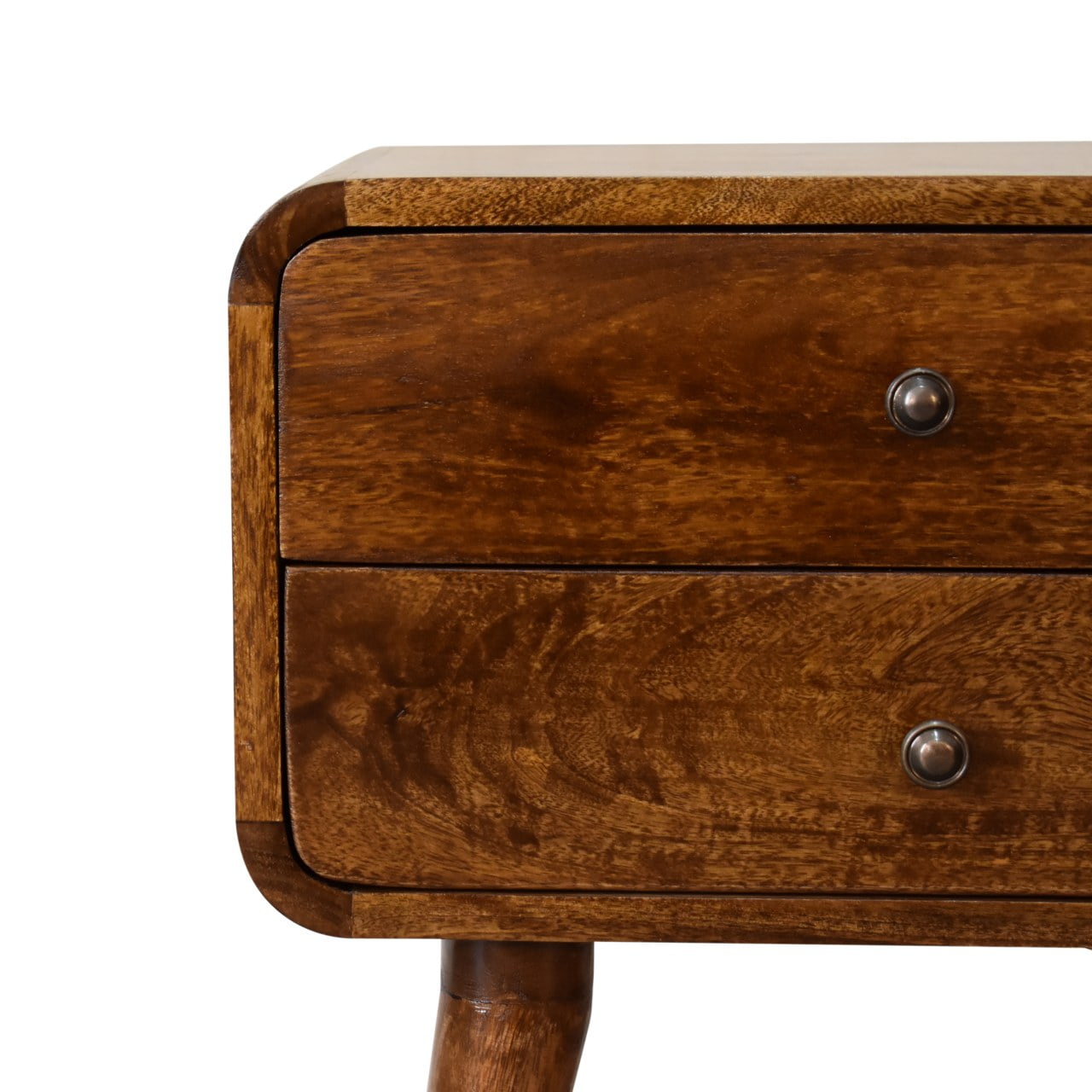 Curved Chestnut Bedside - Wood Velvet