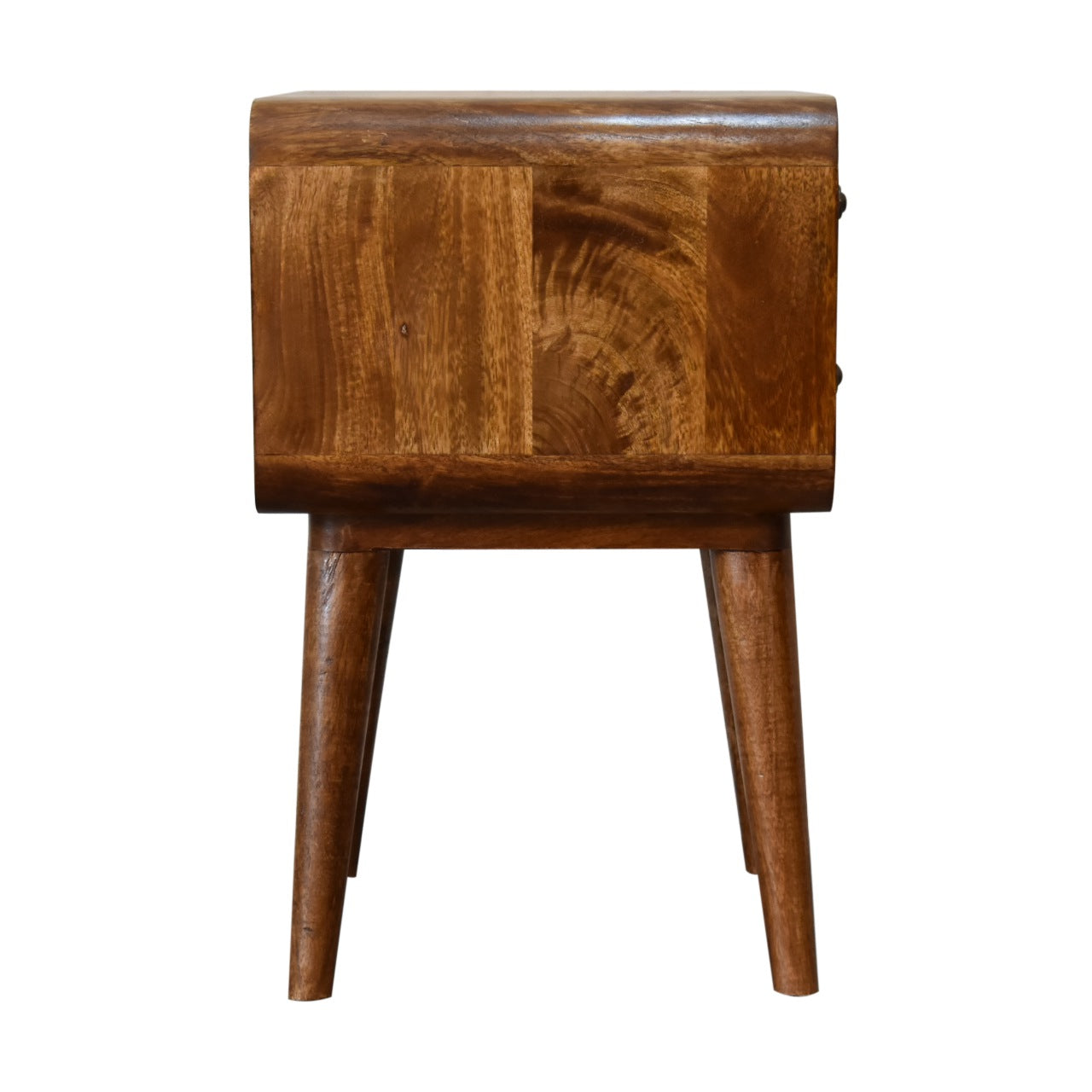 Curved Chestnut Bedside - Wood Velvet