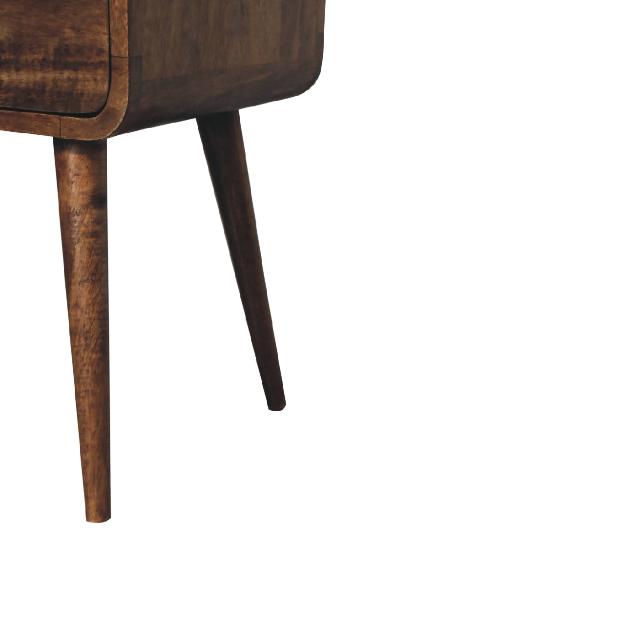 Mini Curve Open Bedside Cabinet - Wood Velvet