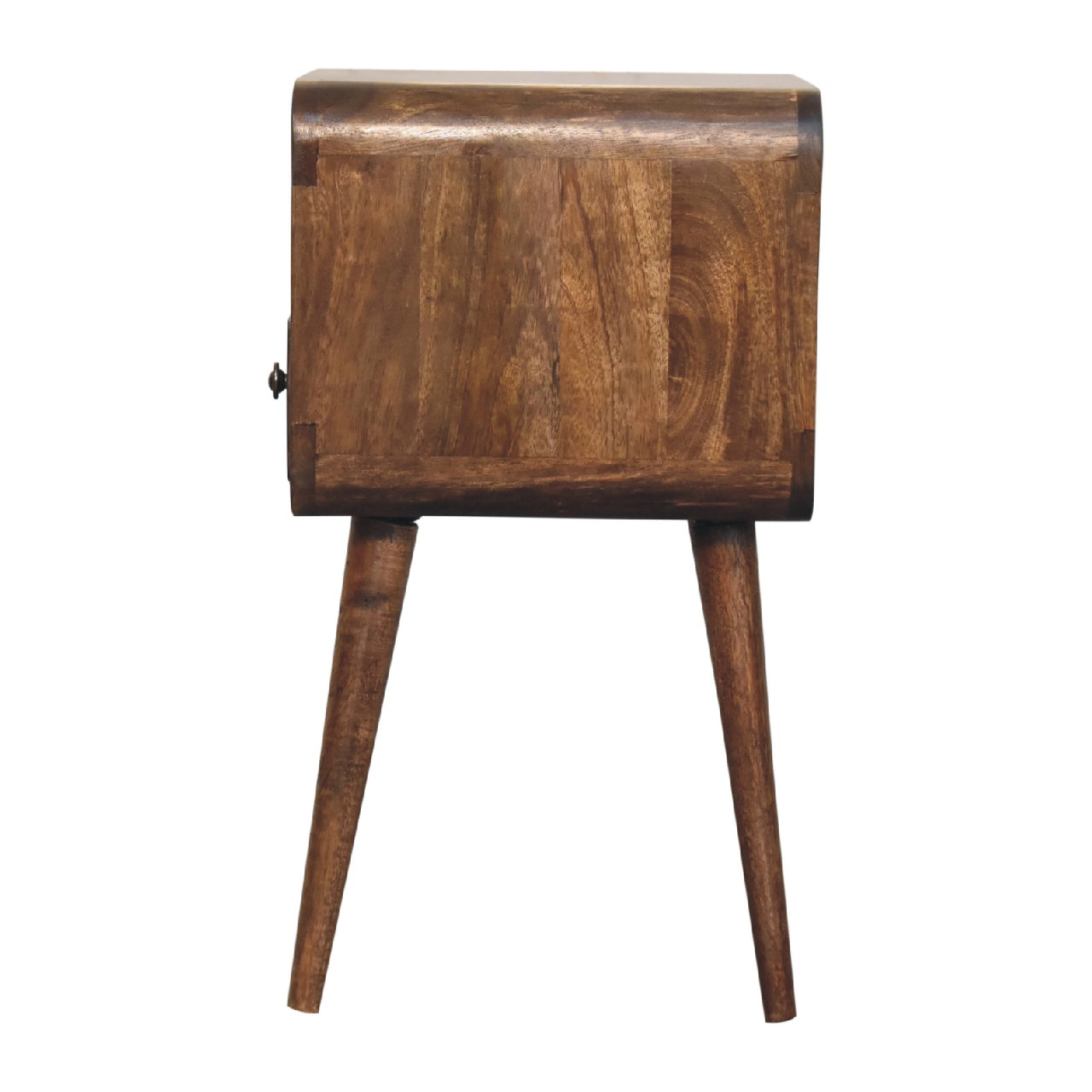 Mini Curve Open Bedside Cabinet - Wood Velvet