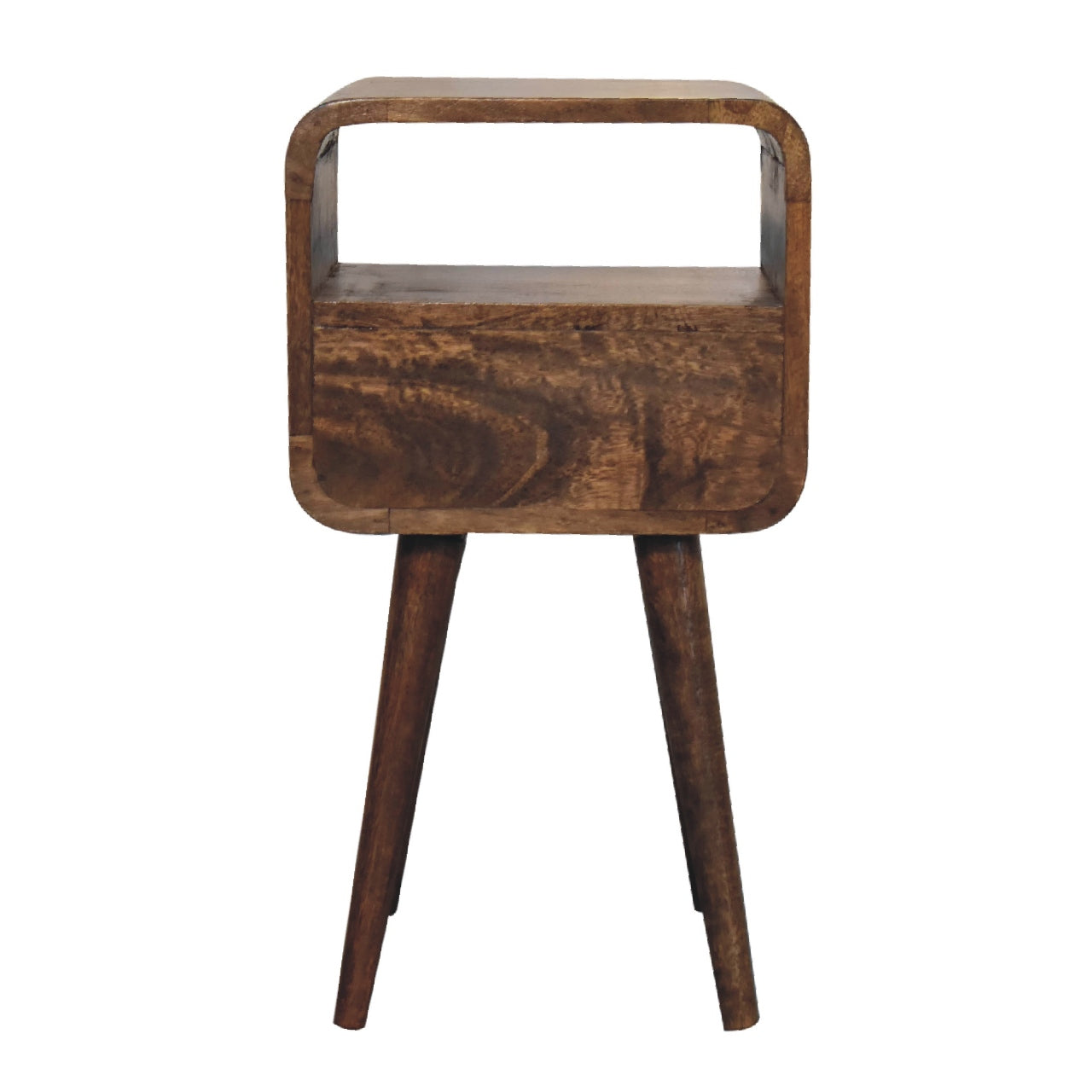 Mini Curve Open Bedside Cabinet - Wood Velvet