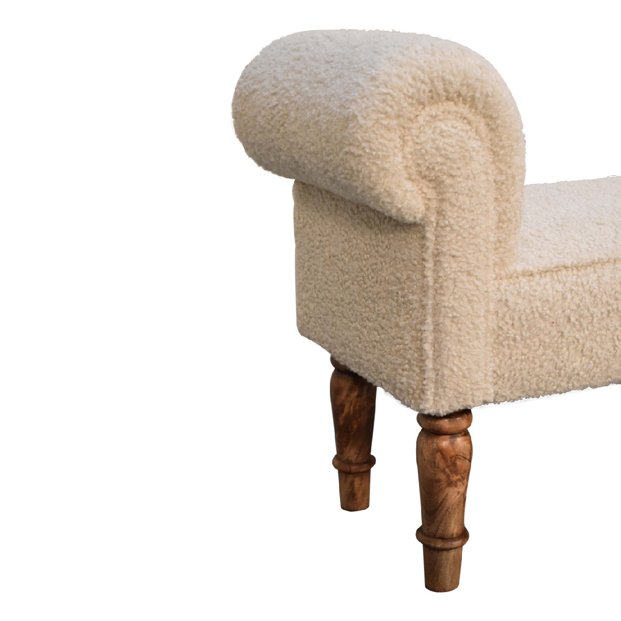 Hallway Bench In Cream Boucle - Wood Velvet