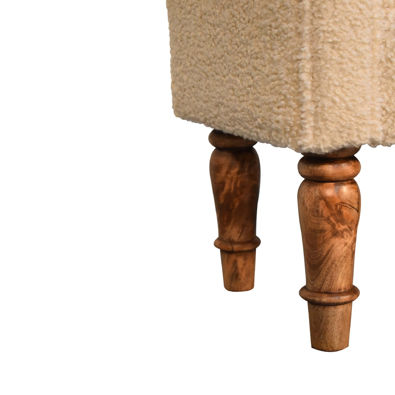 Hallway Bench In Cream Boucle - Wood Velvet