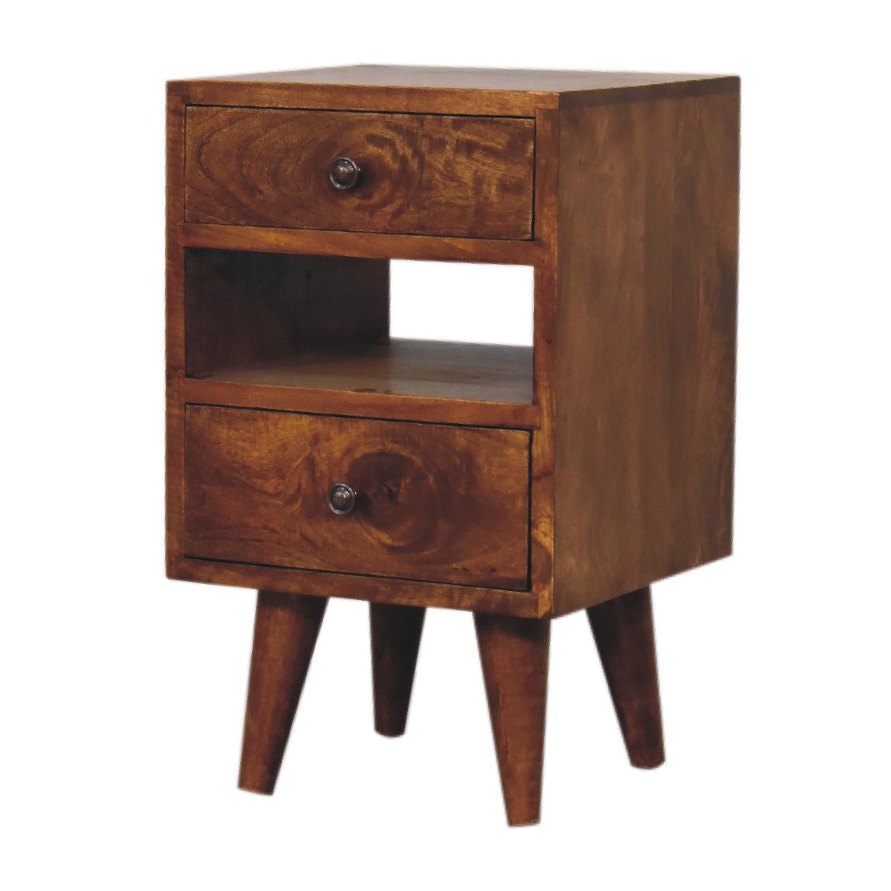 Mini Classic Multi Chestnut Bedside Cabinet - Wood Velvet