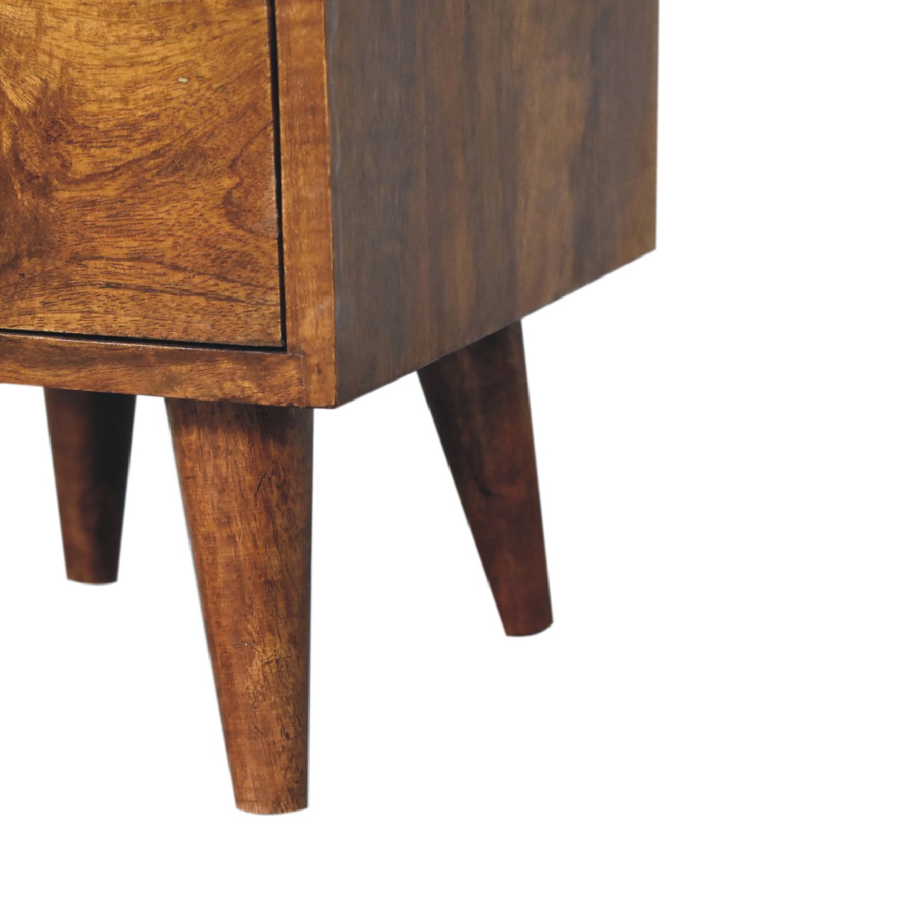 Mini Classic Multi Chestnut Bedside Cabinet - Wood Velvet