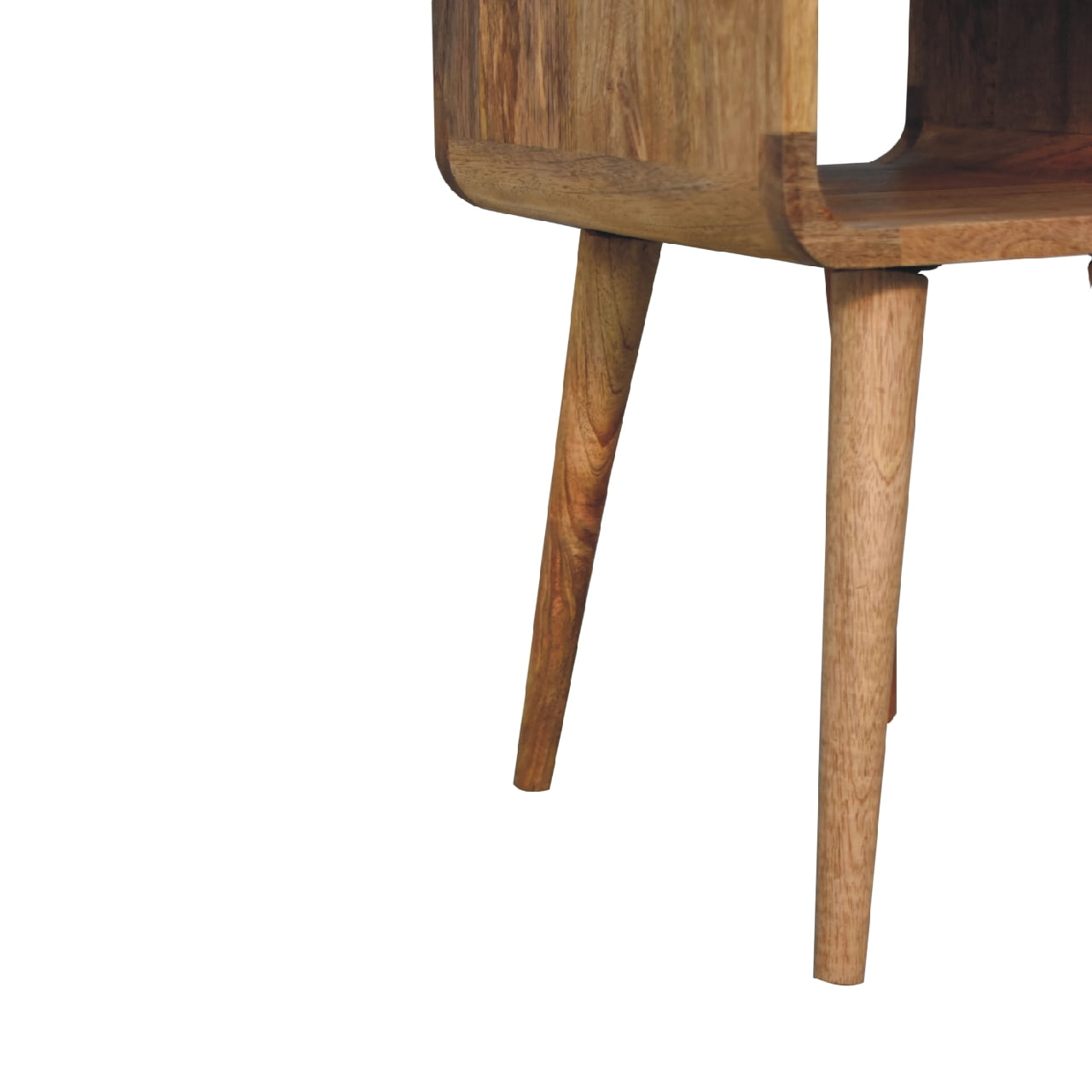 Mini Oak-Like Curve Lower Bedside Table - Wood Velvet
