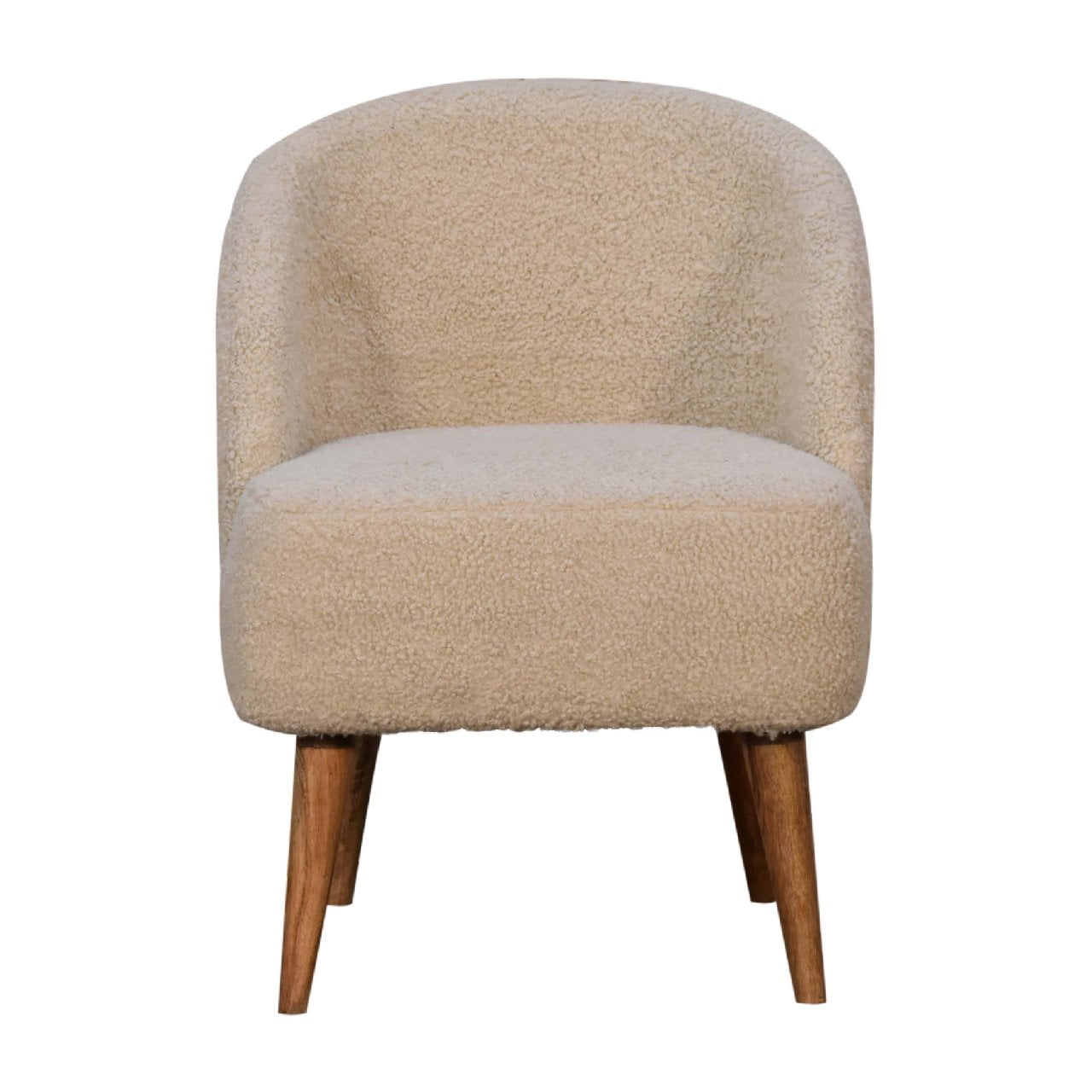 Cream Boucle Tub Chair - Wood Velvet