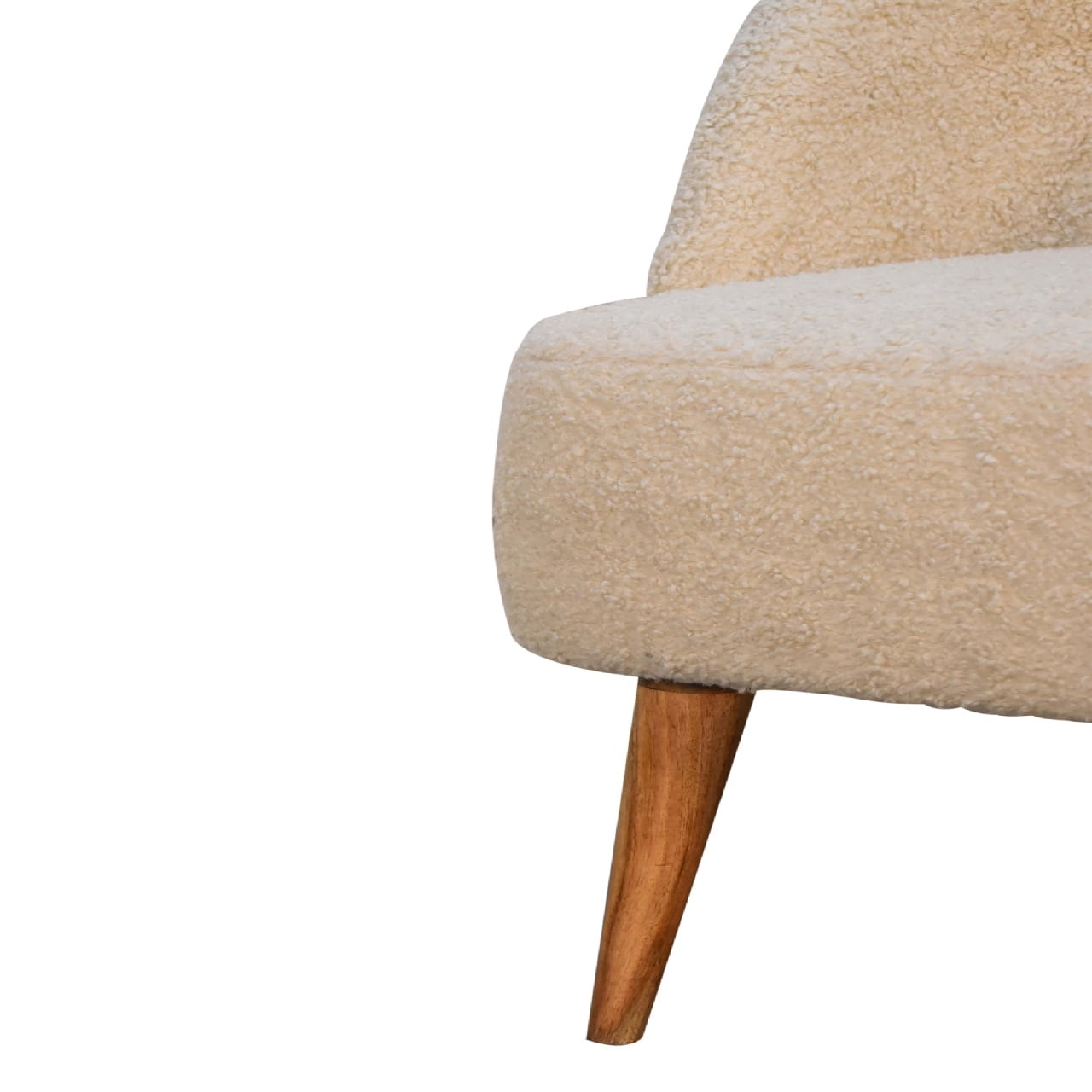 Cream Boucle Tub Chair - Wood Velvet