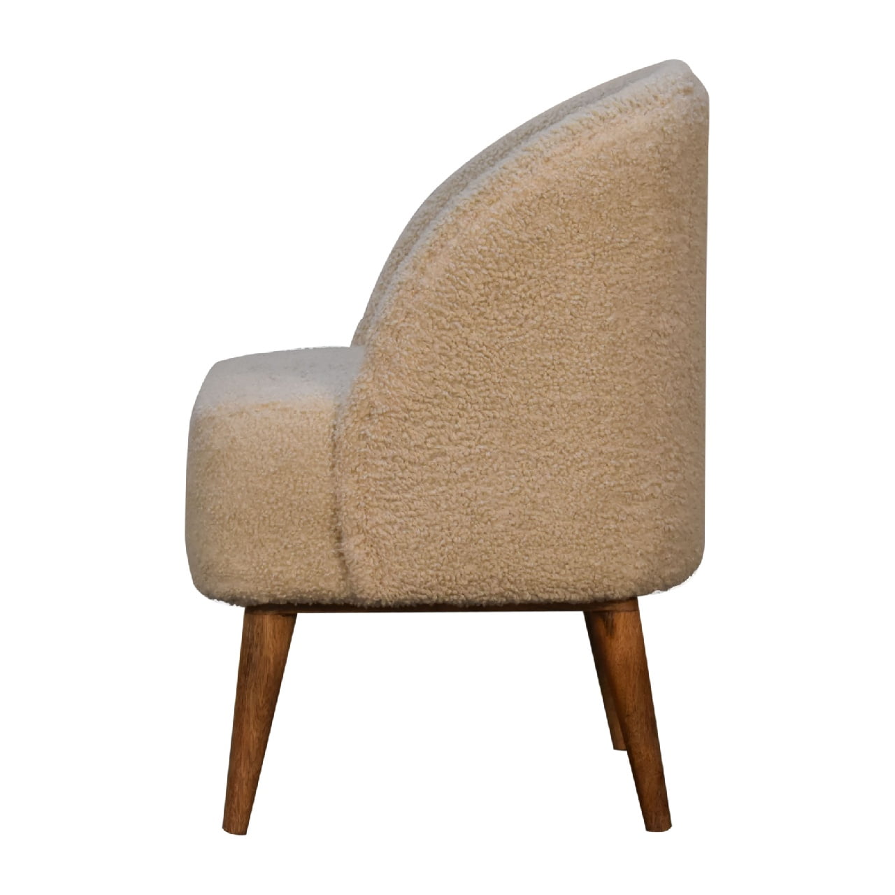 Cream Boucle Tub Chair - Wood Velvet