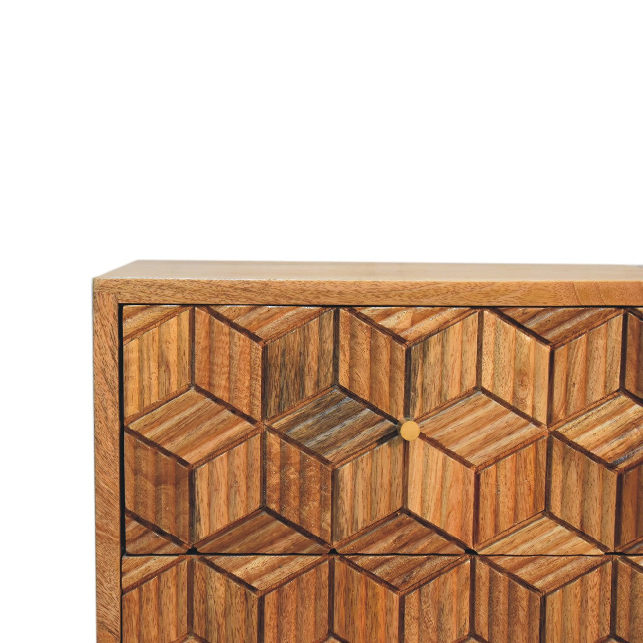 3D Cube Effect Bedside Wooden Cabinet - Wood Velvet
