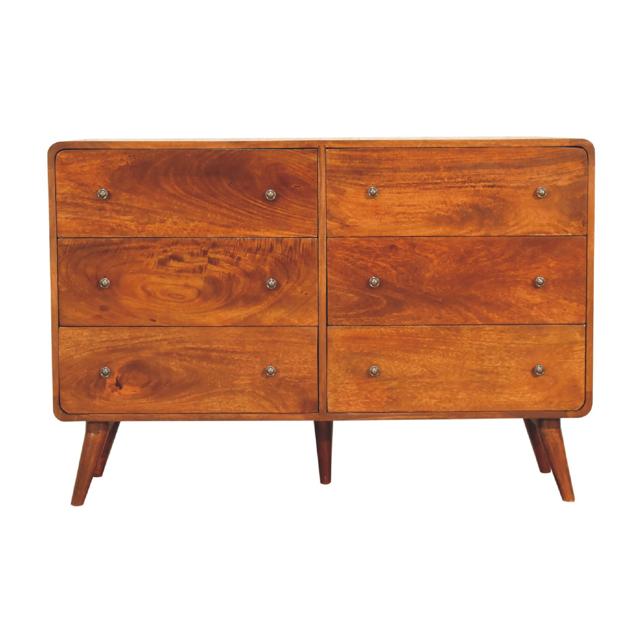 Large Curved Chestnut Chest - Wood Velvet