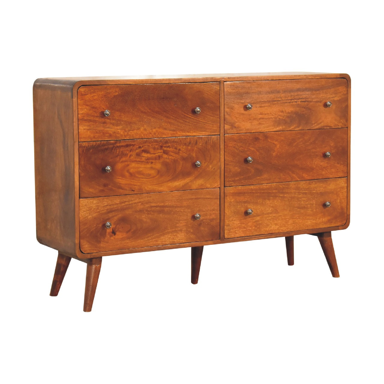 Large Curved Chestnut Chest - Wood Velvet