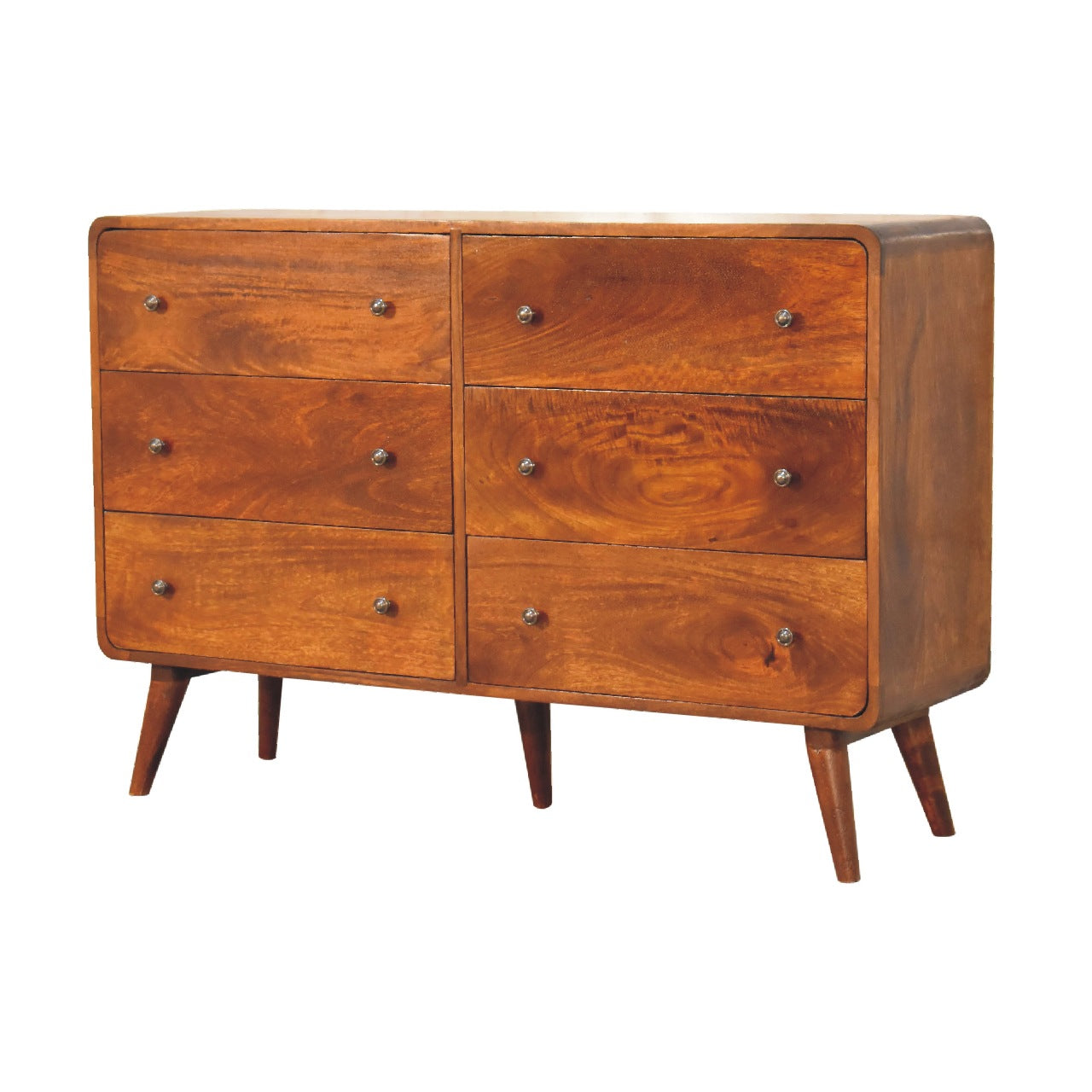 Large Curved Chestnut Chest - Wood Velvet