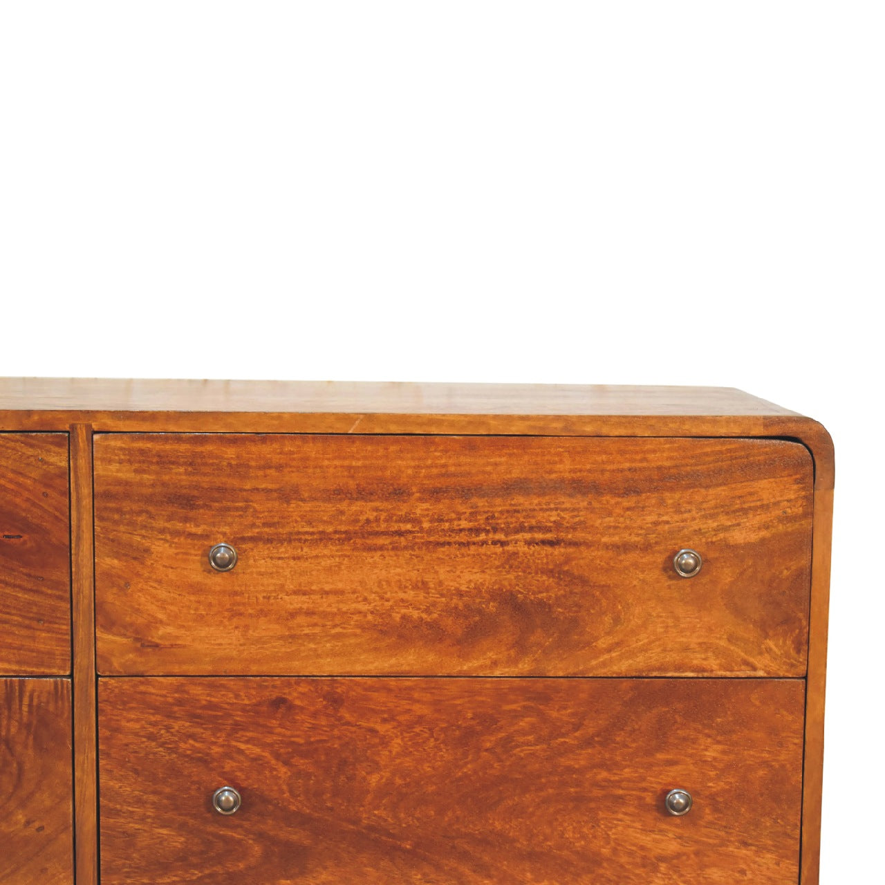 Large Curved Chestnut Chest - Wood Velvet