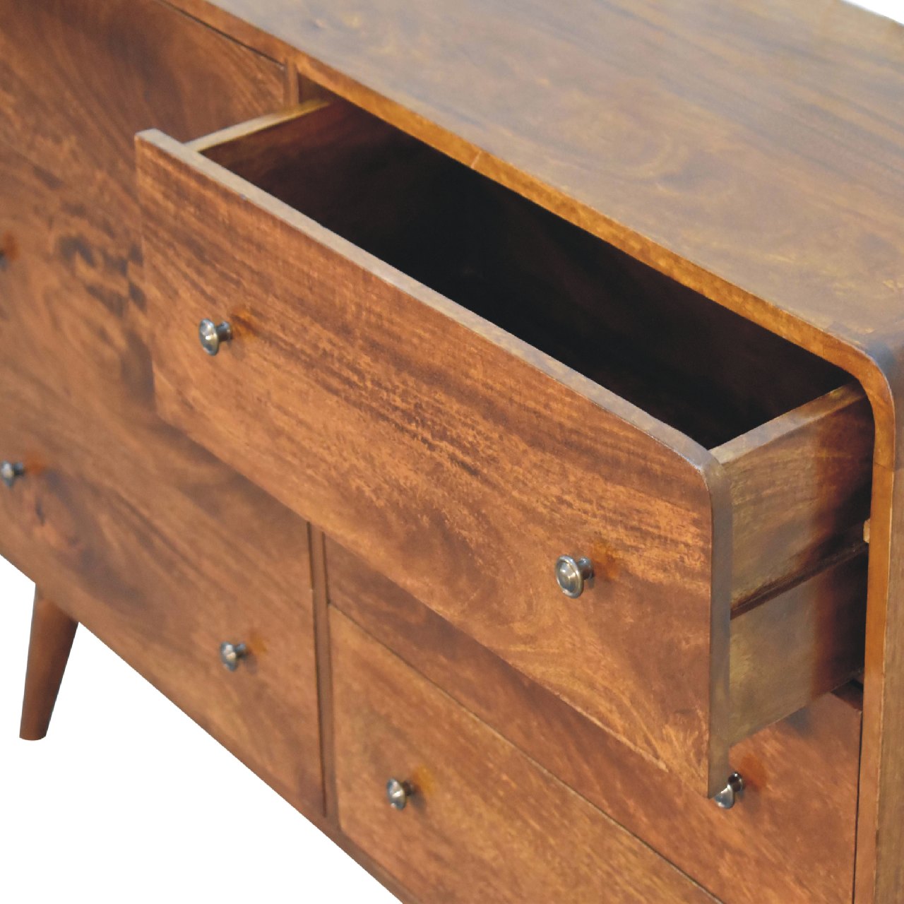 Large Curved Chestnut Chest - Wood Velvet