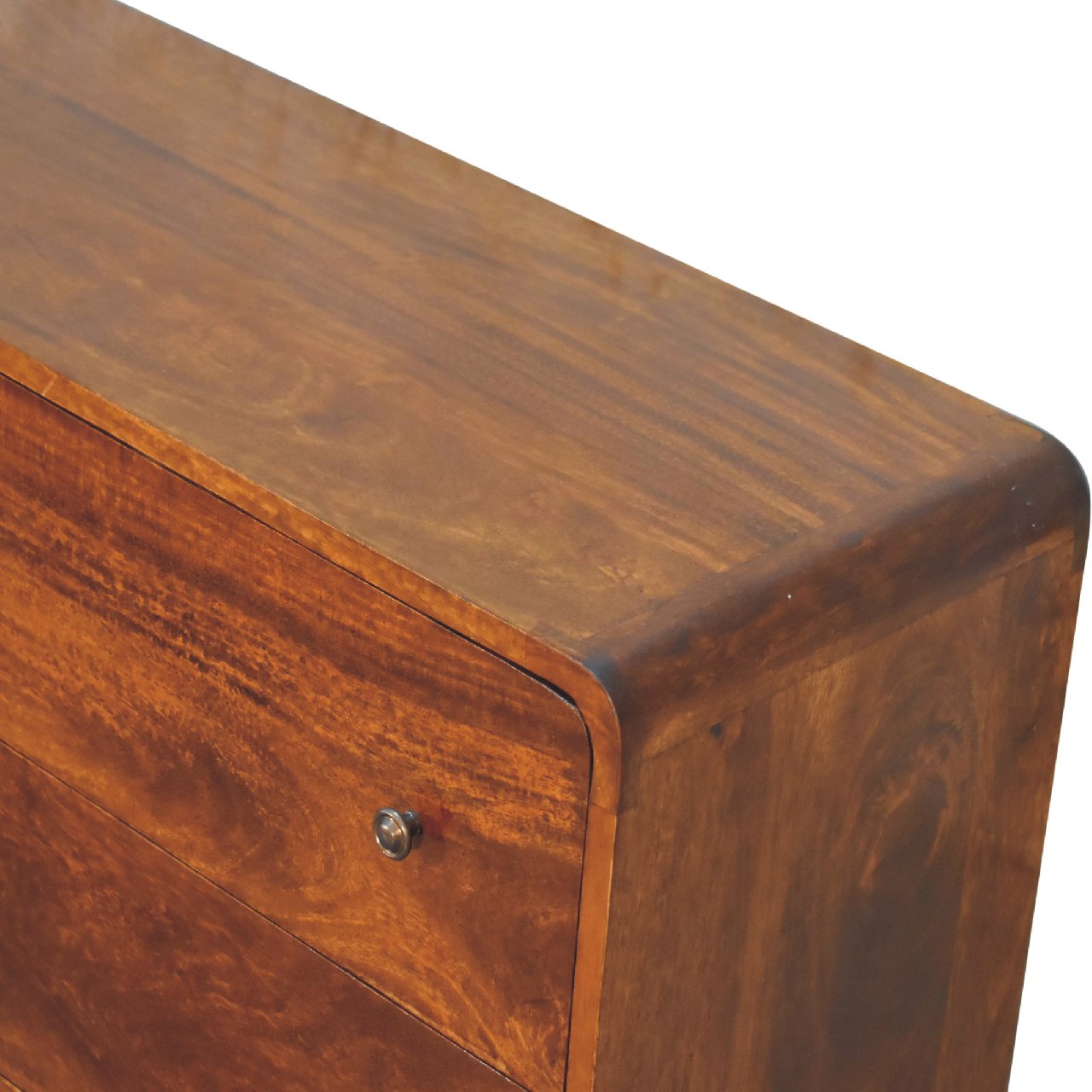 Large Curved Chestnut Chest - Wood Velvet