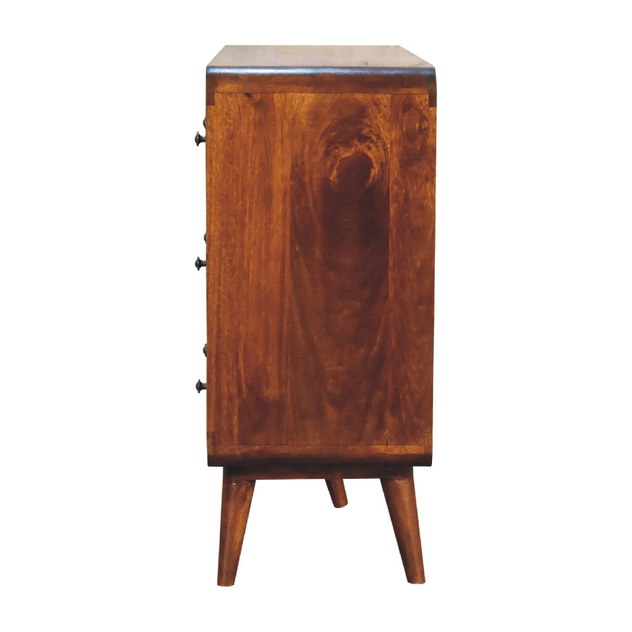 Large Curved Chestnut Chest - Wood Velvet