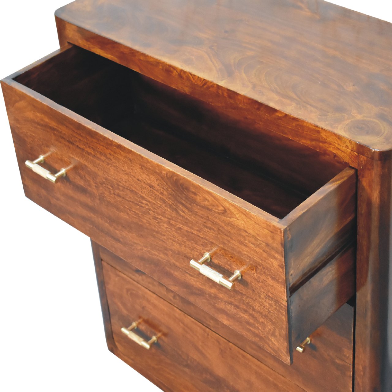 Classy 3-Drawer Chest of Drawers In Chestnut Brown - Wood Velvet