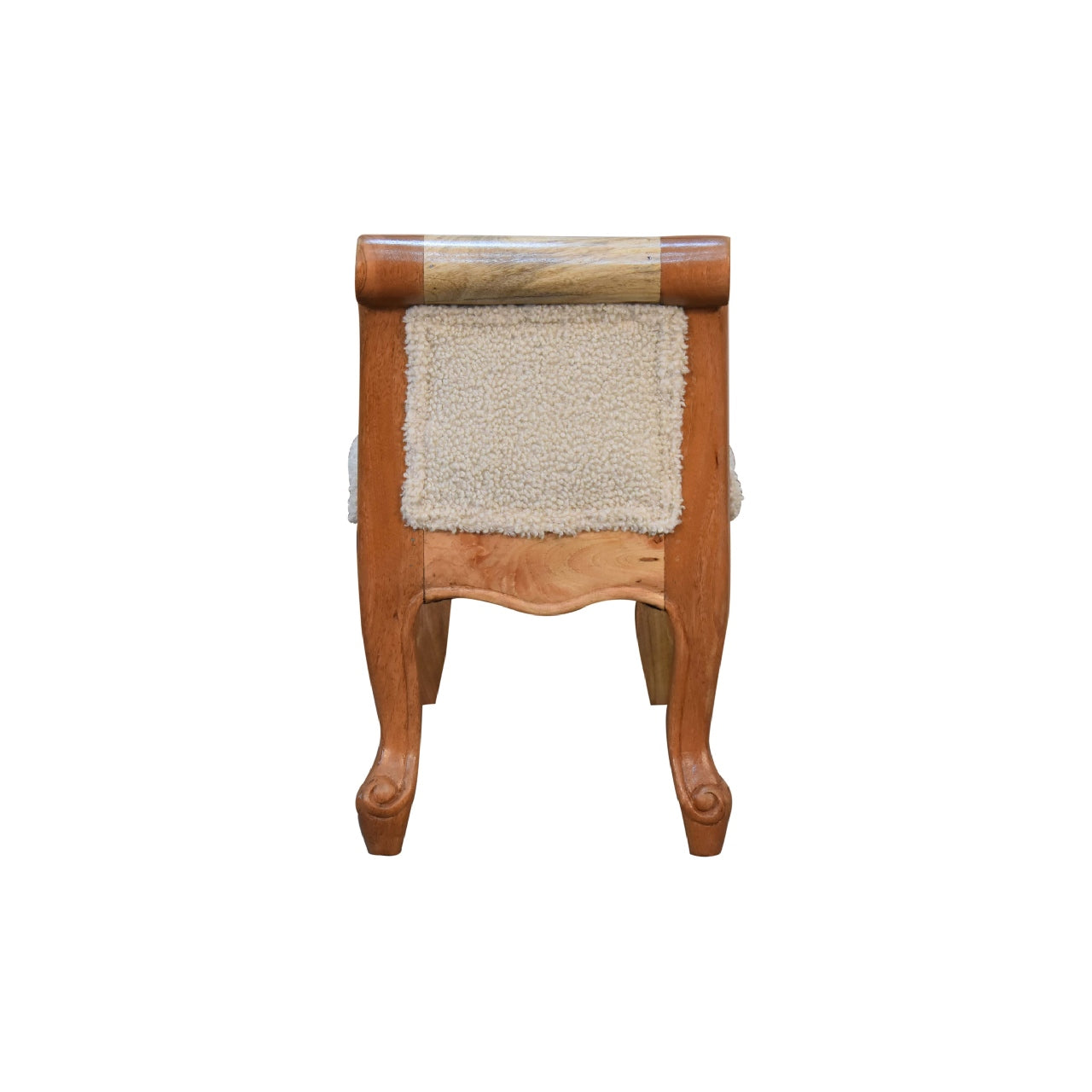 French Style Bench In Luxury Cream Boucle - Wood Velvet