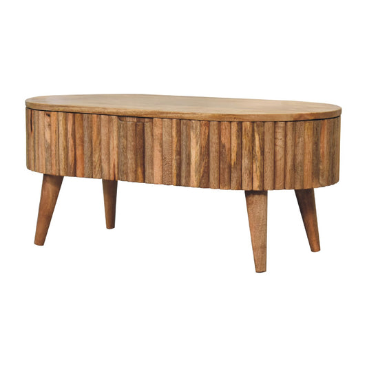 Slatted Storage Coffee Table In Solid Wood - Wood Velvet