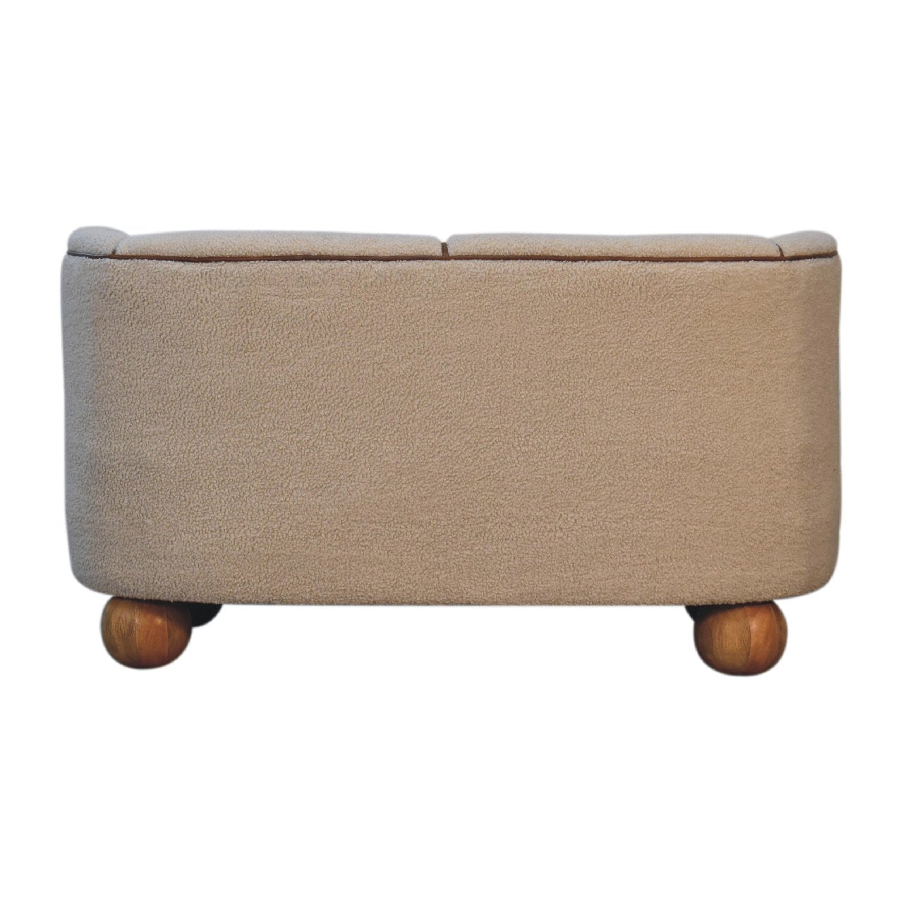 Buffalo Hide Compact Sofa In Boucle Cream - Wood Velvet