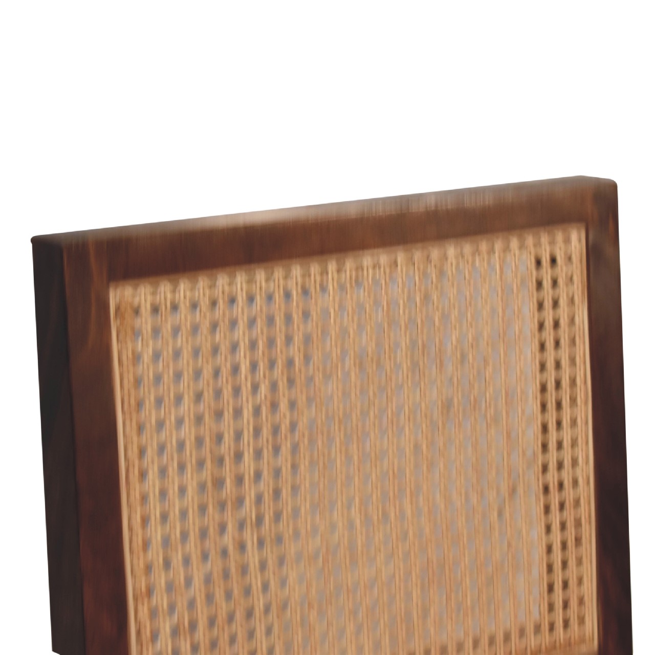 Solid Wood Rattan-back Chair In Cream Boucle | Hand Crafted Mango Wood | - Wood Velvet