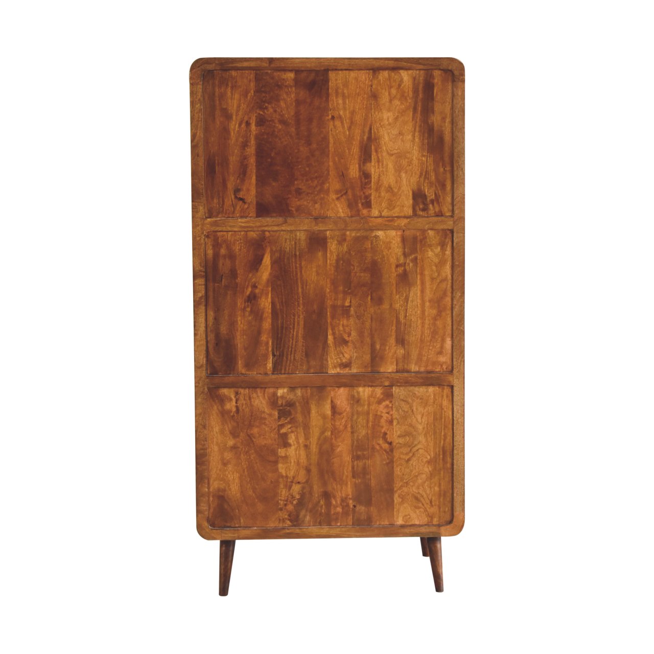 Curved Solid Wood Double Wardrobe In Chestnut Brown - Wood Velvet