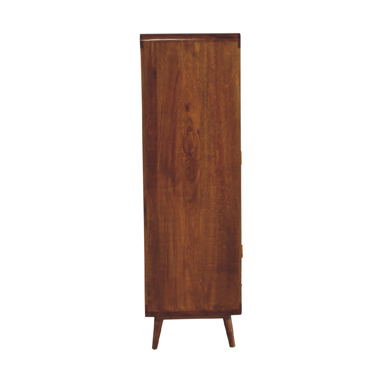 Curved Solid Wood Double Wardrobe In Chestnut Brown - Wood Velvet
