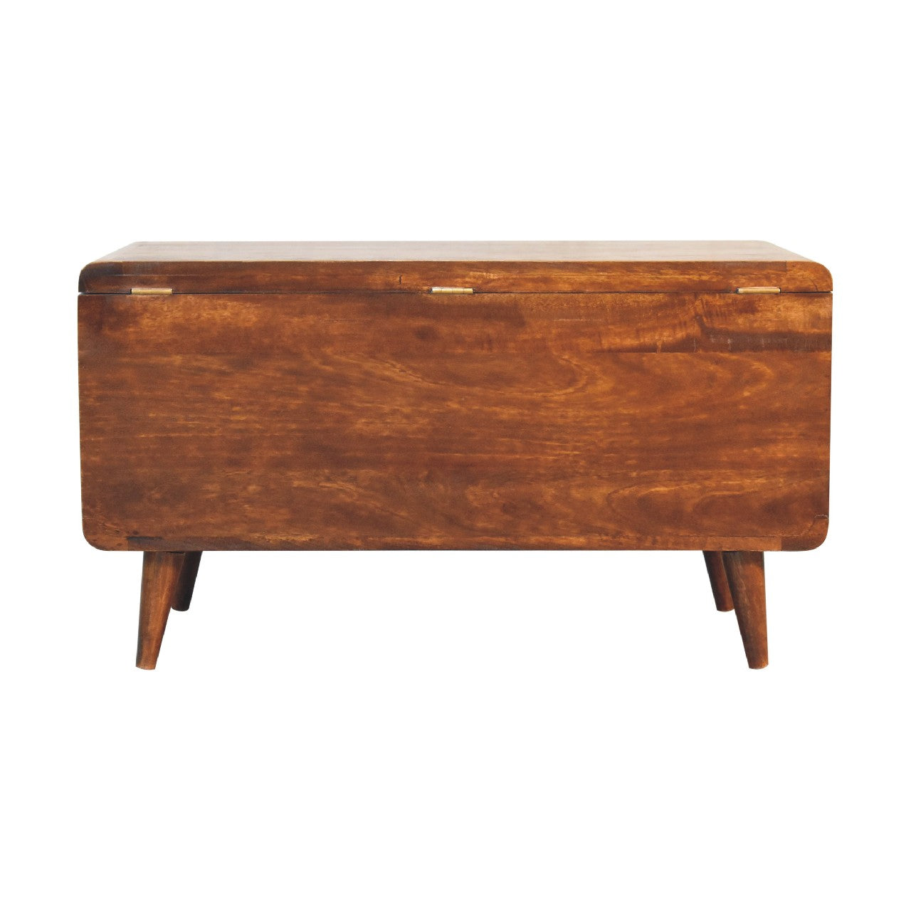 Curved Solid Wood Blanket Box In Chestnut Brown - Wood Velvet