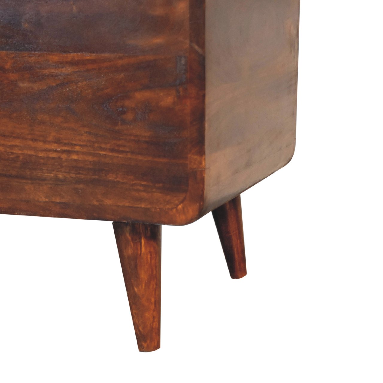 Curved Solid Wood Blanket Box In Chestnut Brown - Wood Velvet