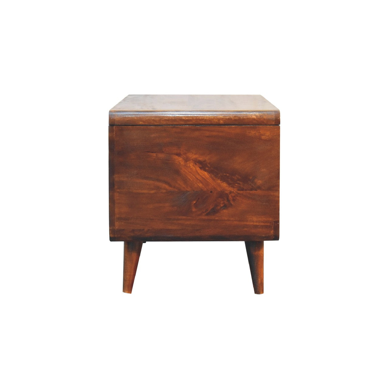 Curved Solid Wood Blanket Box In Chestnut Brown - Wood Velvet