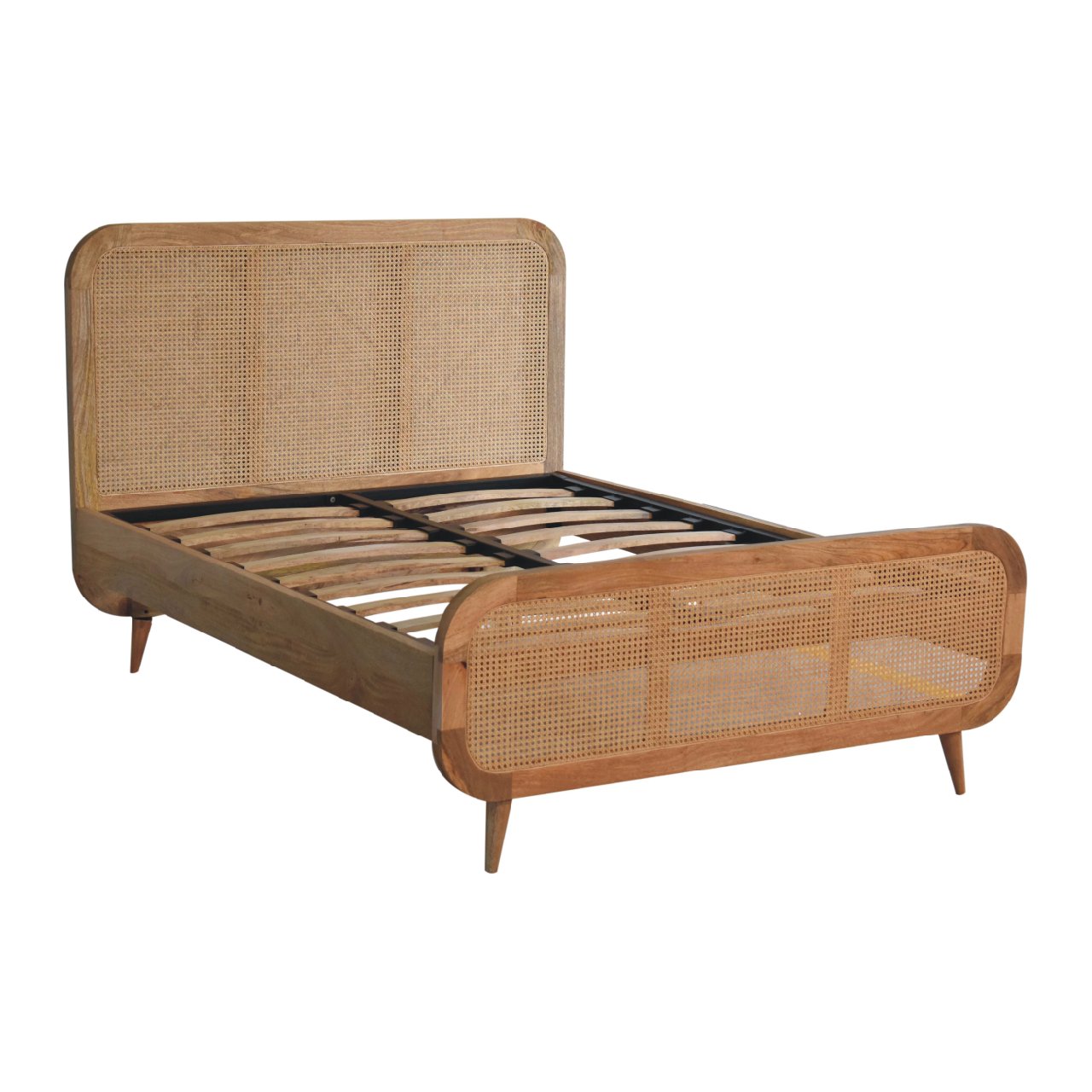 Crafted Elegance Rattan Solid Wood Bedframe | LAST ONE! | - Wood Velvet