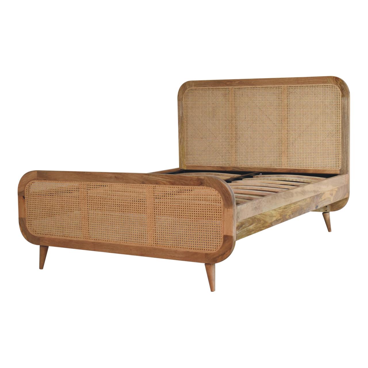 Crafted Elegance Rattan Solid Wood Bedframe | LAST ONE! | - Wood Velvet