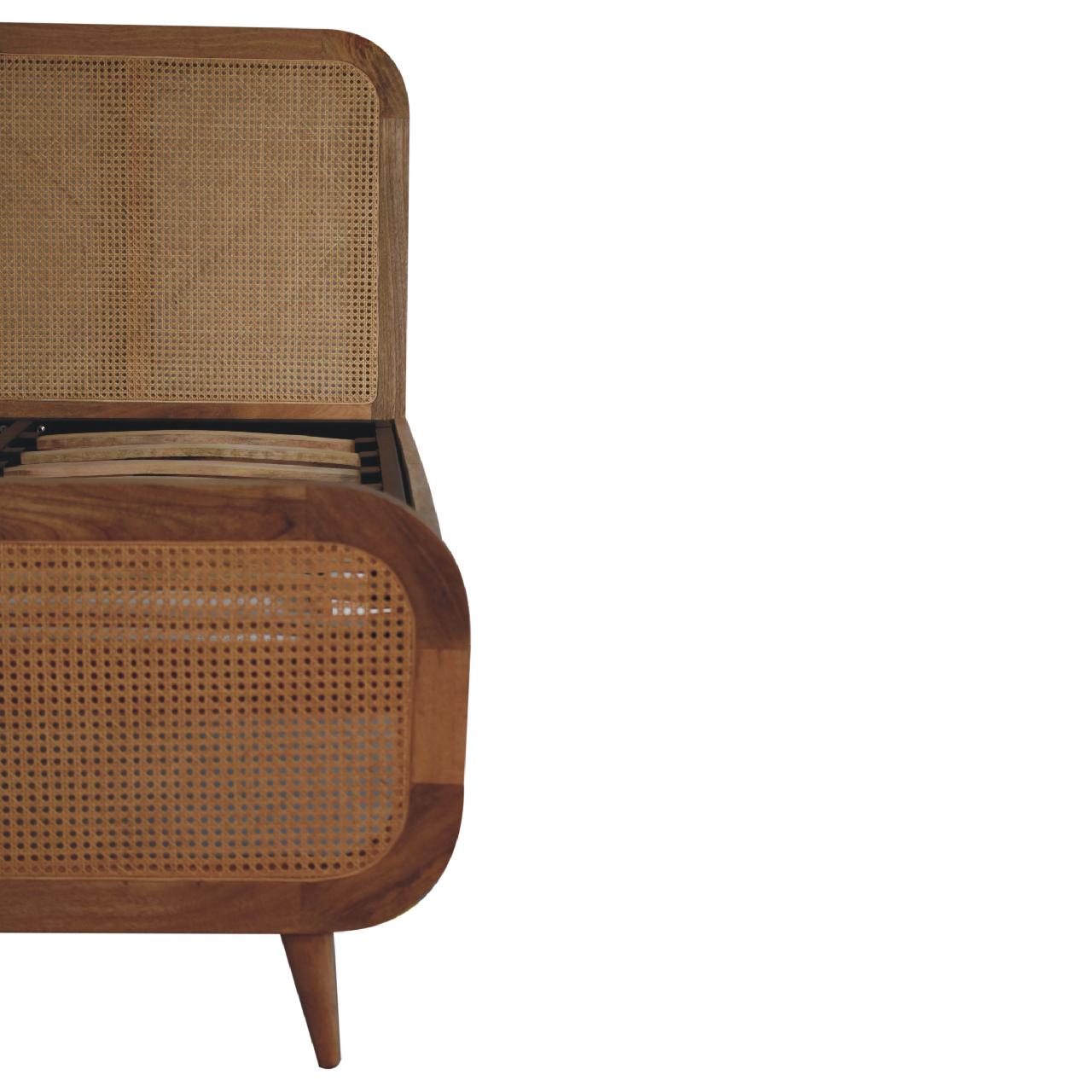 Crafted Elegance Rattan Solid Wood Bedframe | LAST ONE! | - Wood Velvet