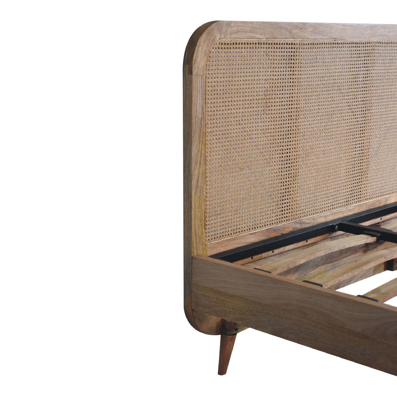 Crafted Elegance Rattan Solid Wood Bedframe | LAST ONE! | - Wood Velvet