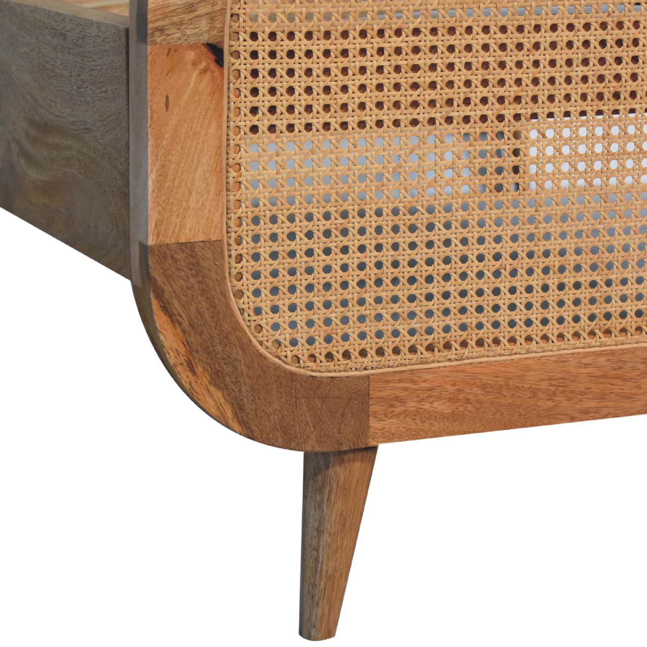 Crafted Elegance Rattan Solid Wood Bedframe | LAST ONE! | - Wood Velvet