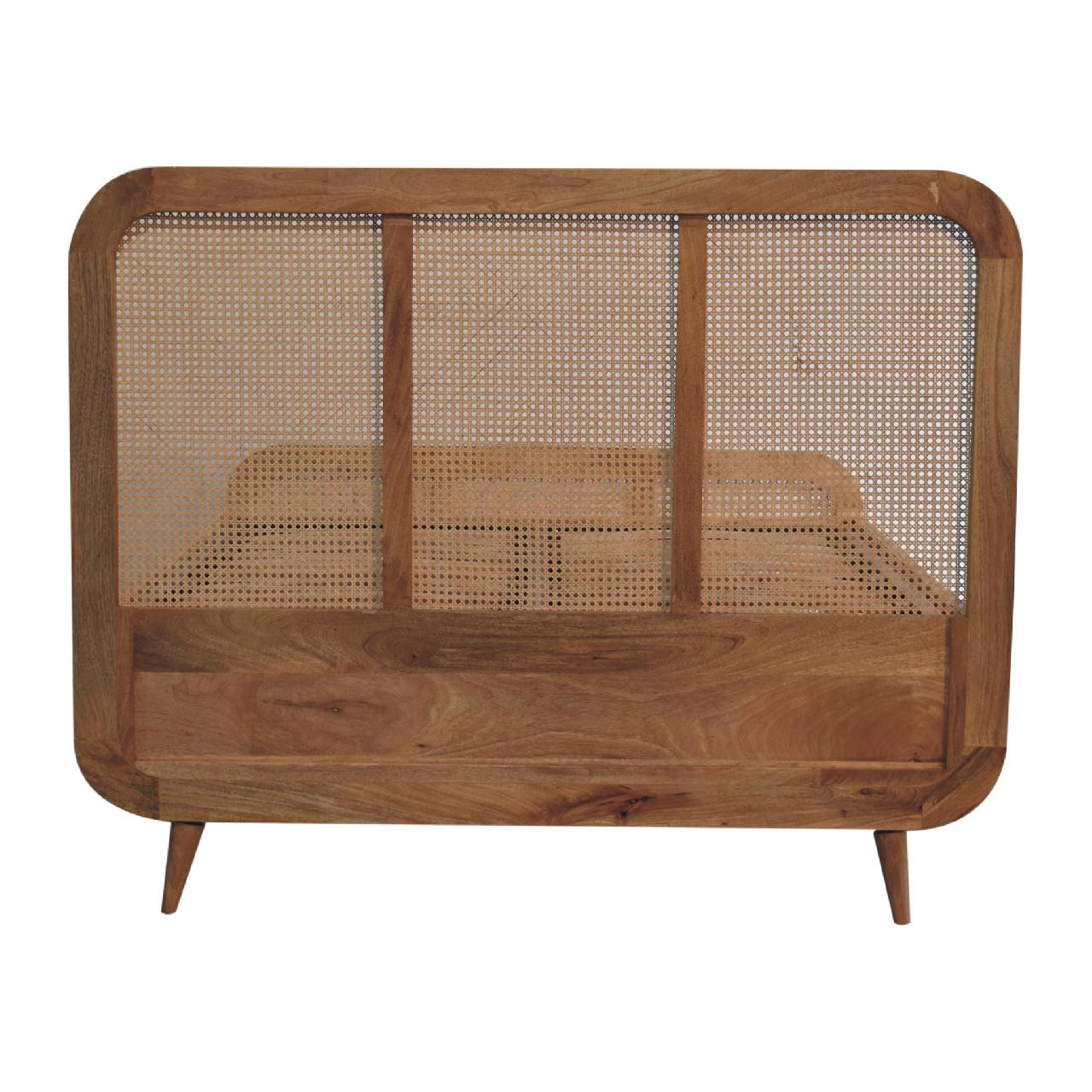 Crafted Elegance Rattan Solid Wood Bedframe | LAST ONE! | - Wood Velvet