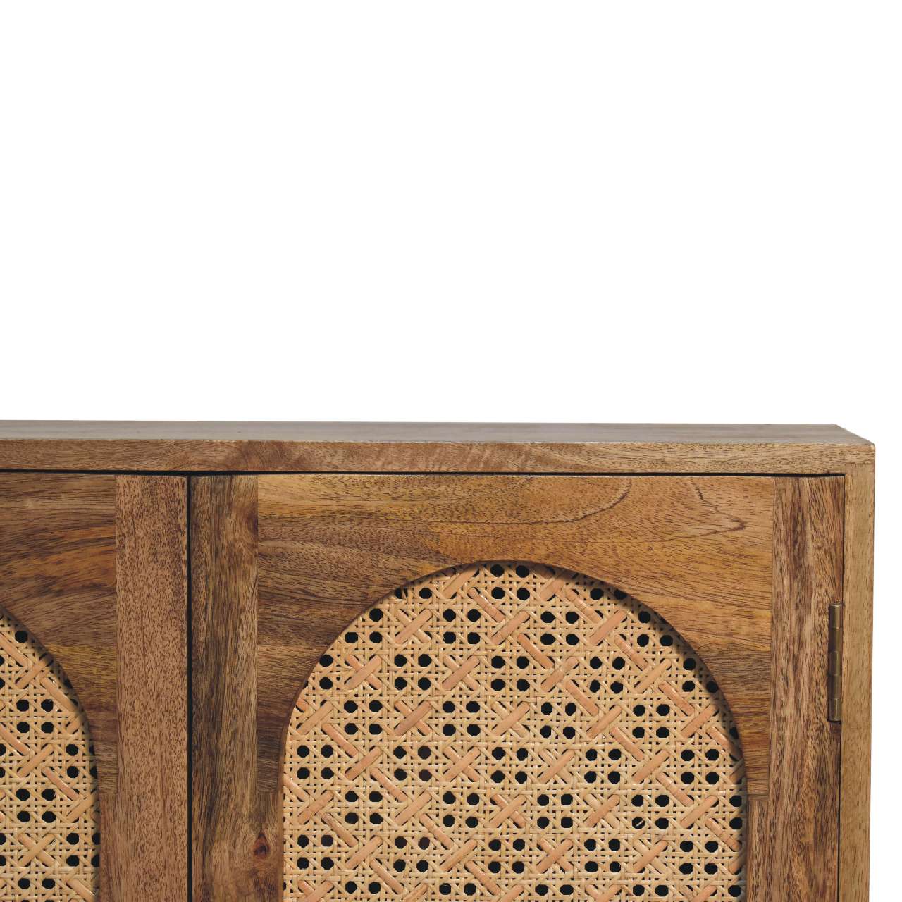 2-Door Rattan Nordic Style Wooden Cabinet - Wood Velvet