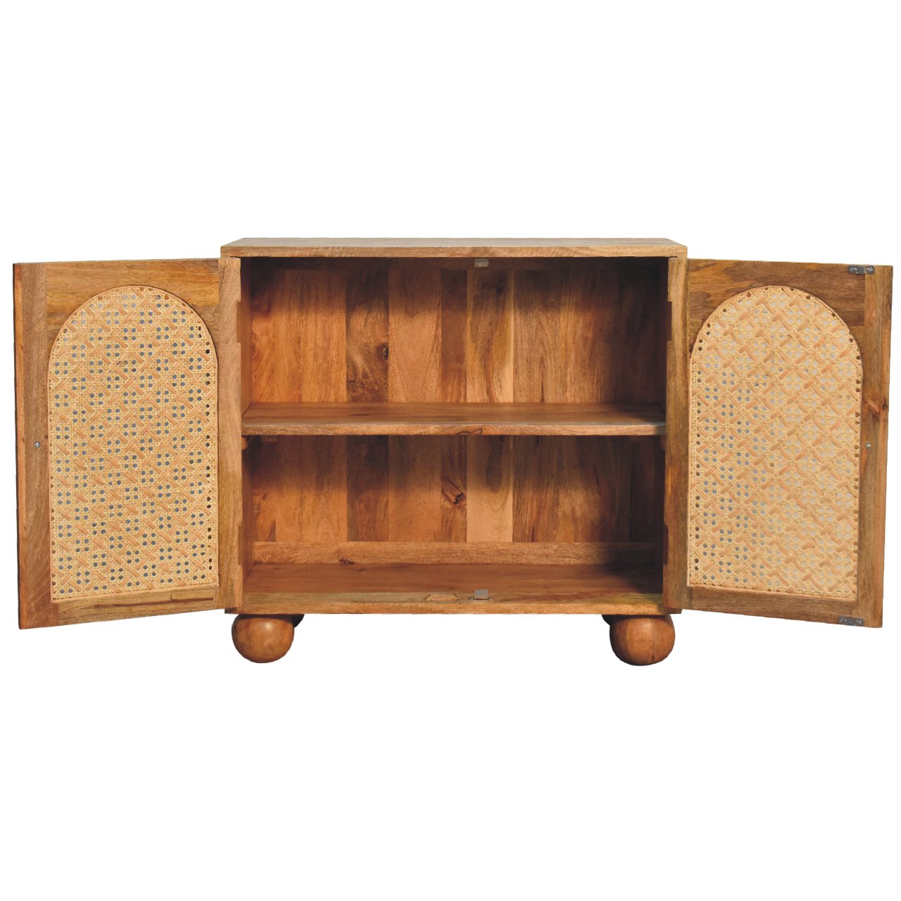 2-Door Rattan Nordic Style Wooden Cabinet - Wood Velvet