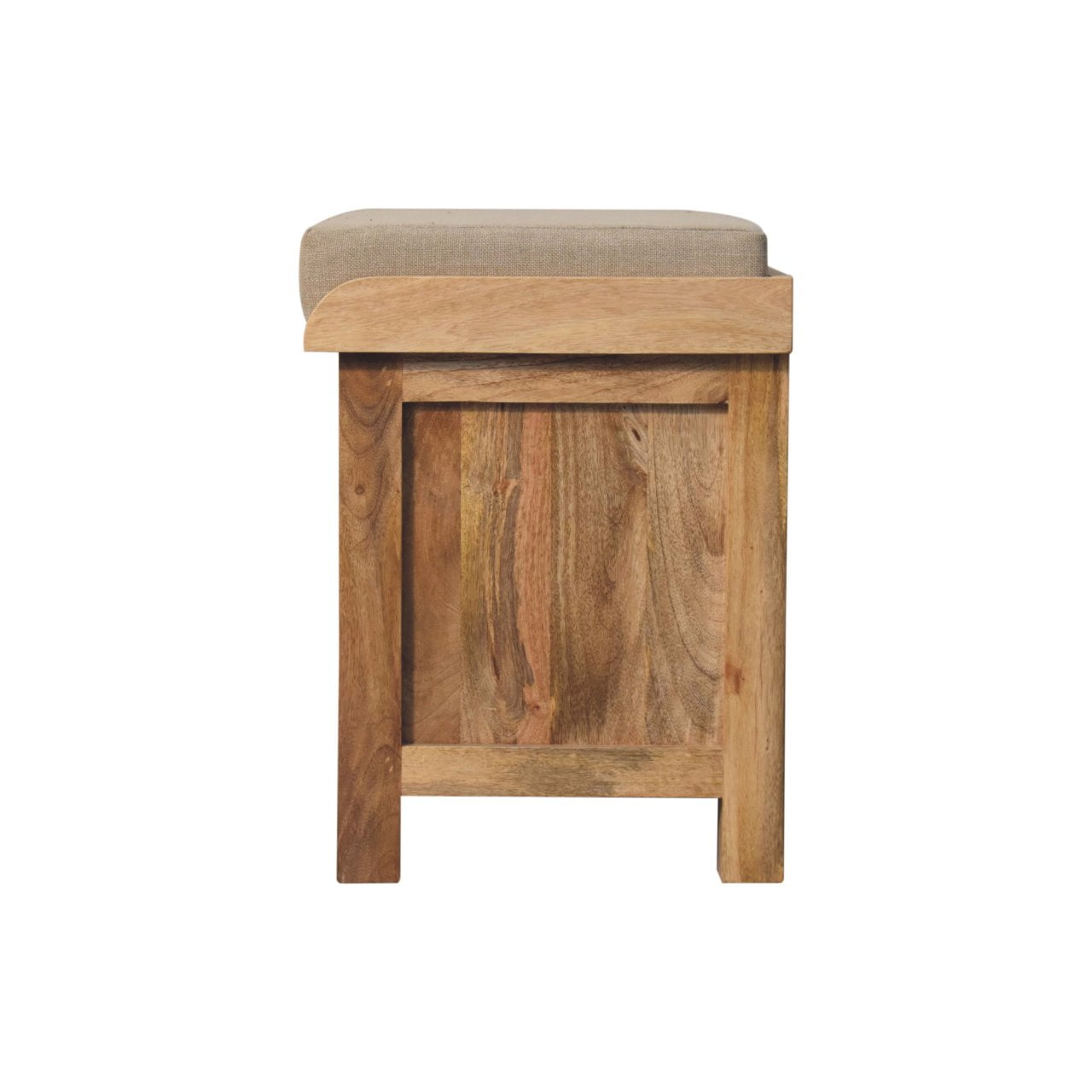 Rattan Basket Linen Bench Seat With Storage | Real Wood - Wood Velvet