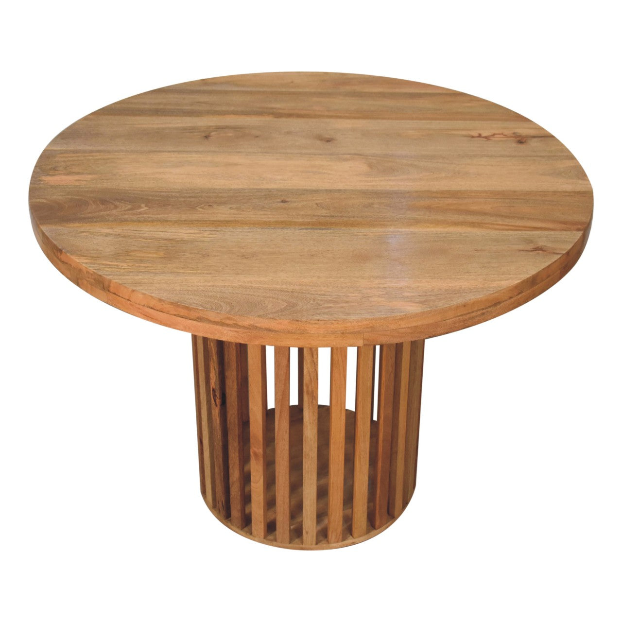 Crafted Solid Mango Wood Japanese-design Round Dining Table | Ariella Range | Wood Velvet