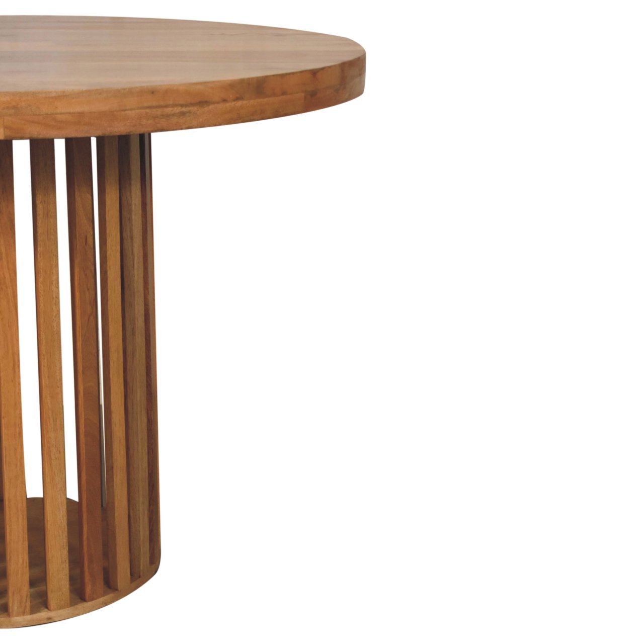 Crafted Solid Mango Wood Japanese-design Round Dining Table | Ariella Range | Wood Velvet