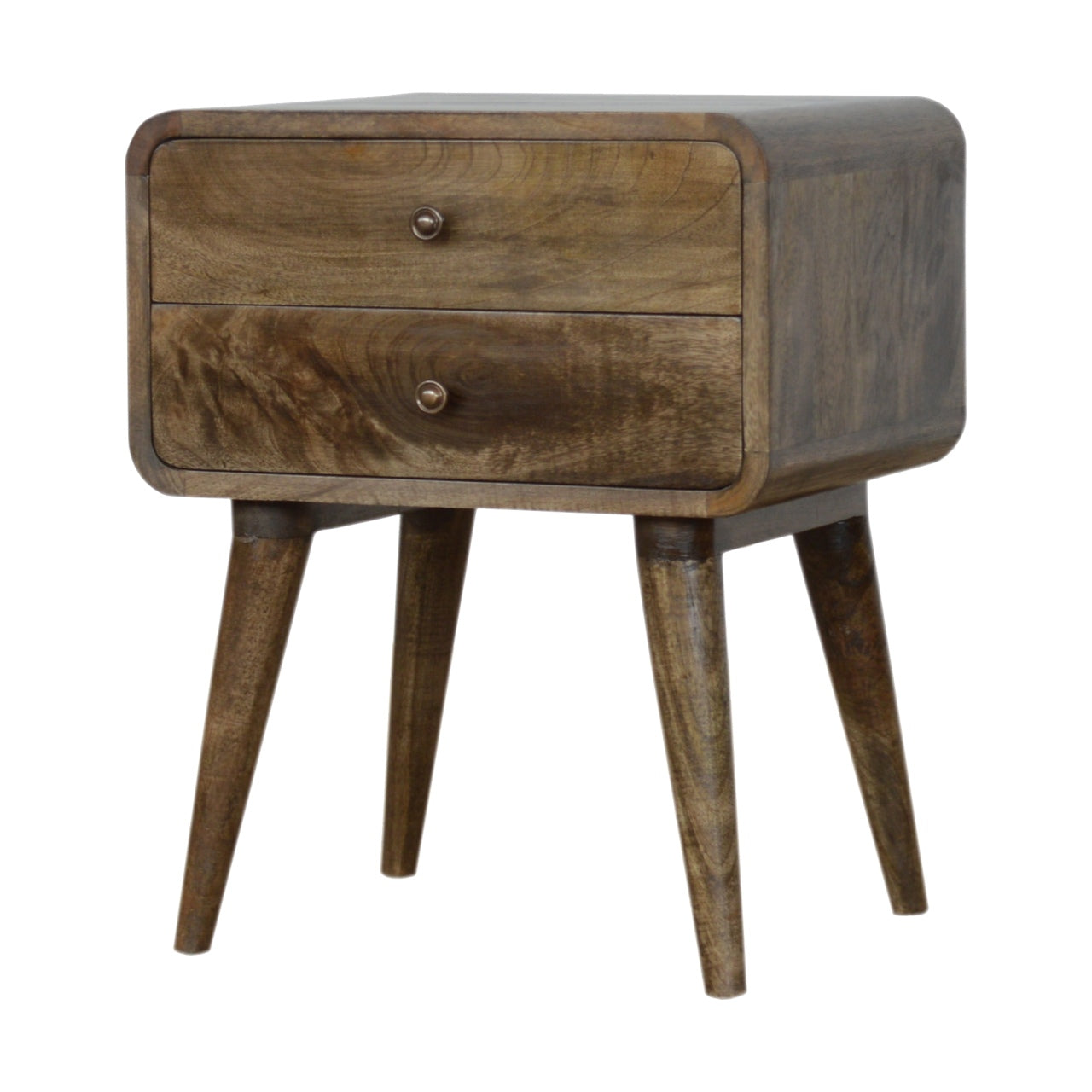 Curved Classic Bedside Cabinet - Wood Velvet