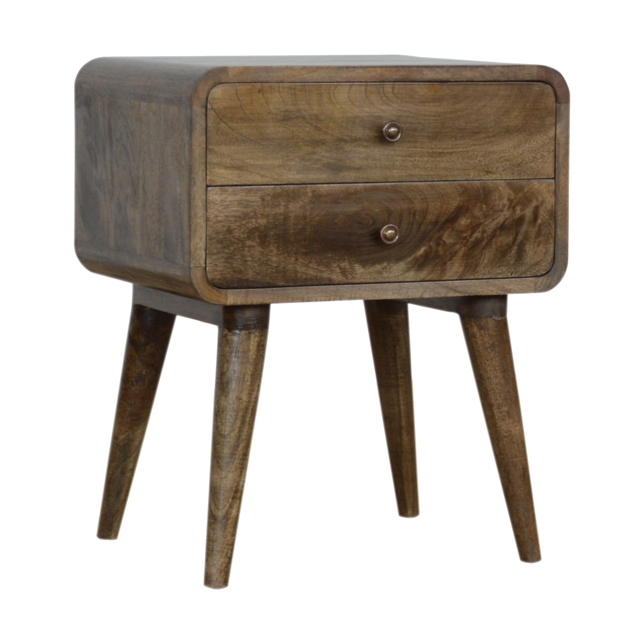 Curved Classic Bedside Cabinet - Wood Velvet