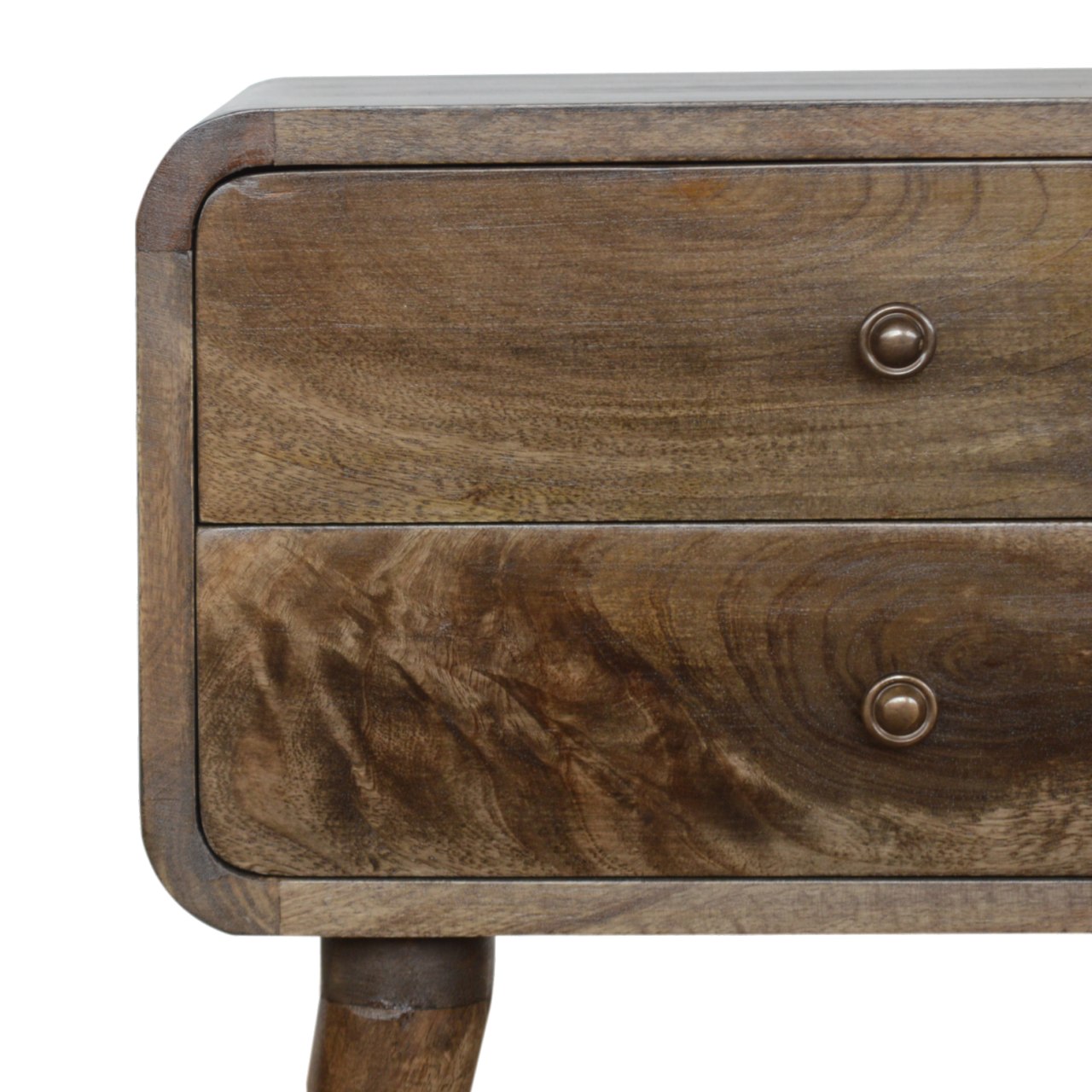 Curved Classic Bedside Cabinet - Wood Velvet