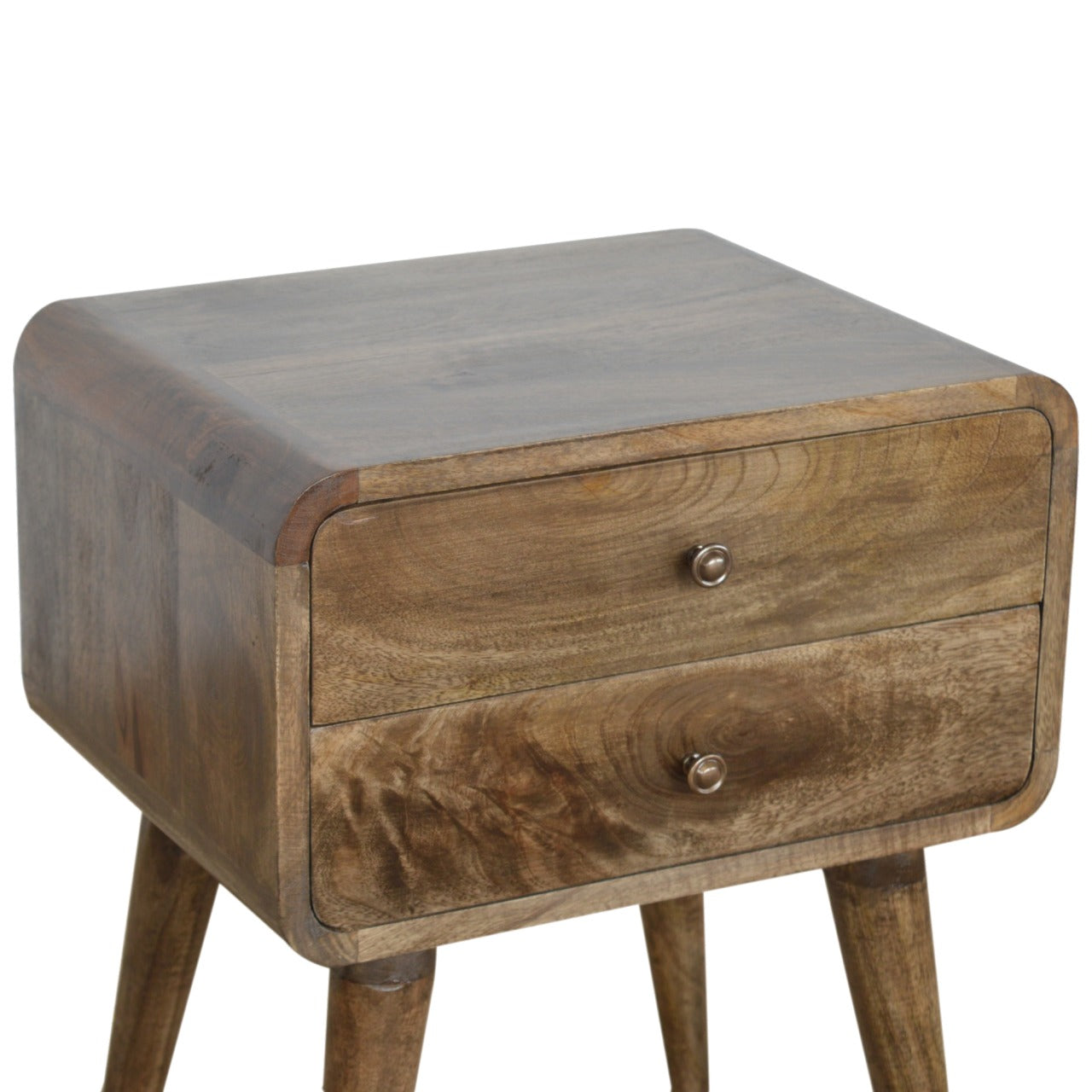 Curved Classic Bedside Cabinet - Wood Velvet